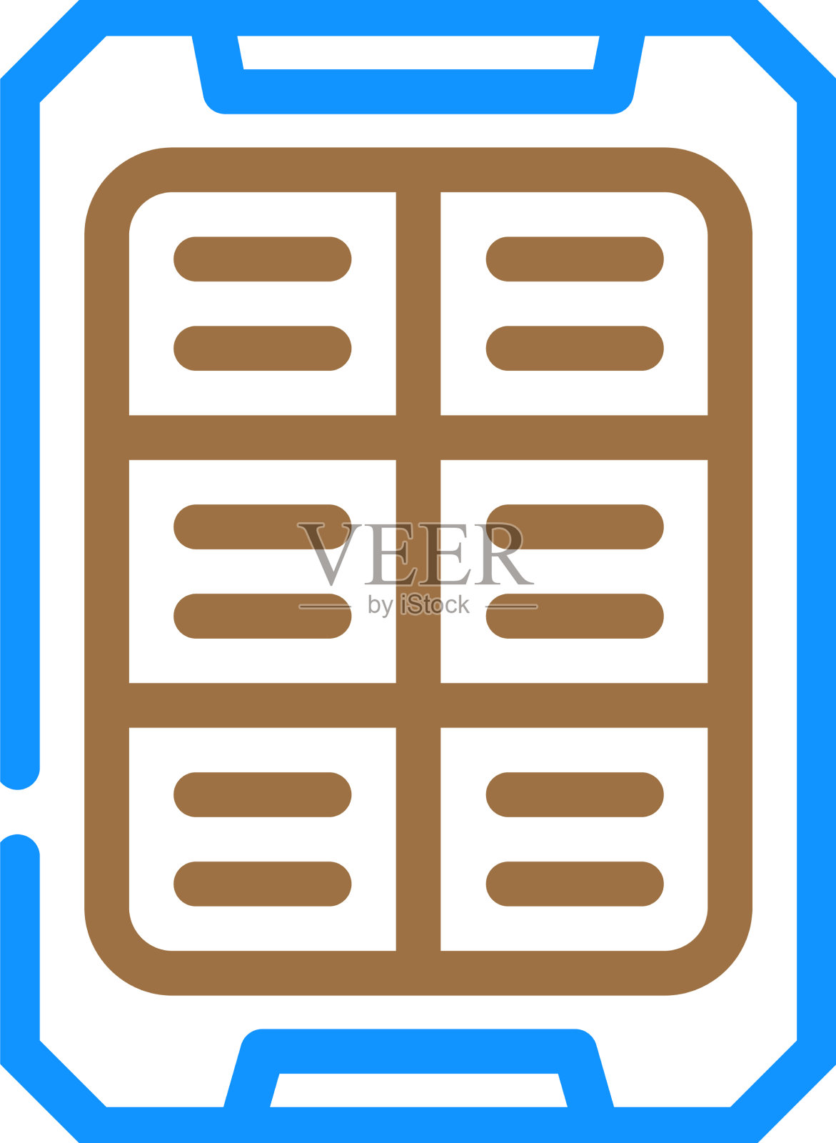 太阳能电池小配件颜色图标插画图片素材