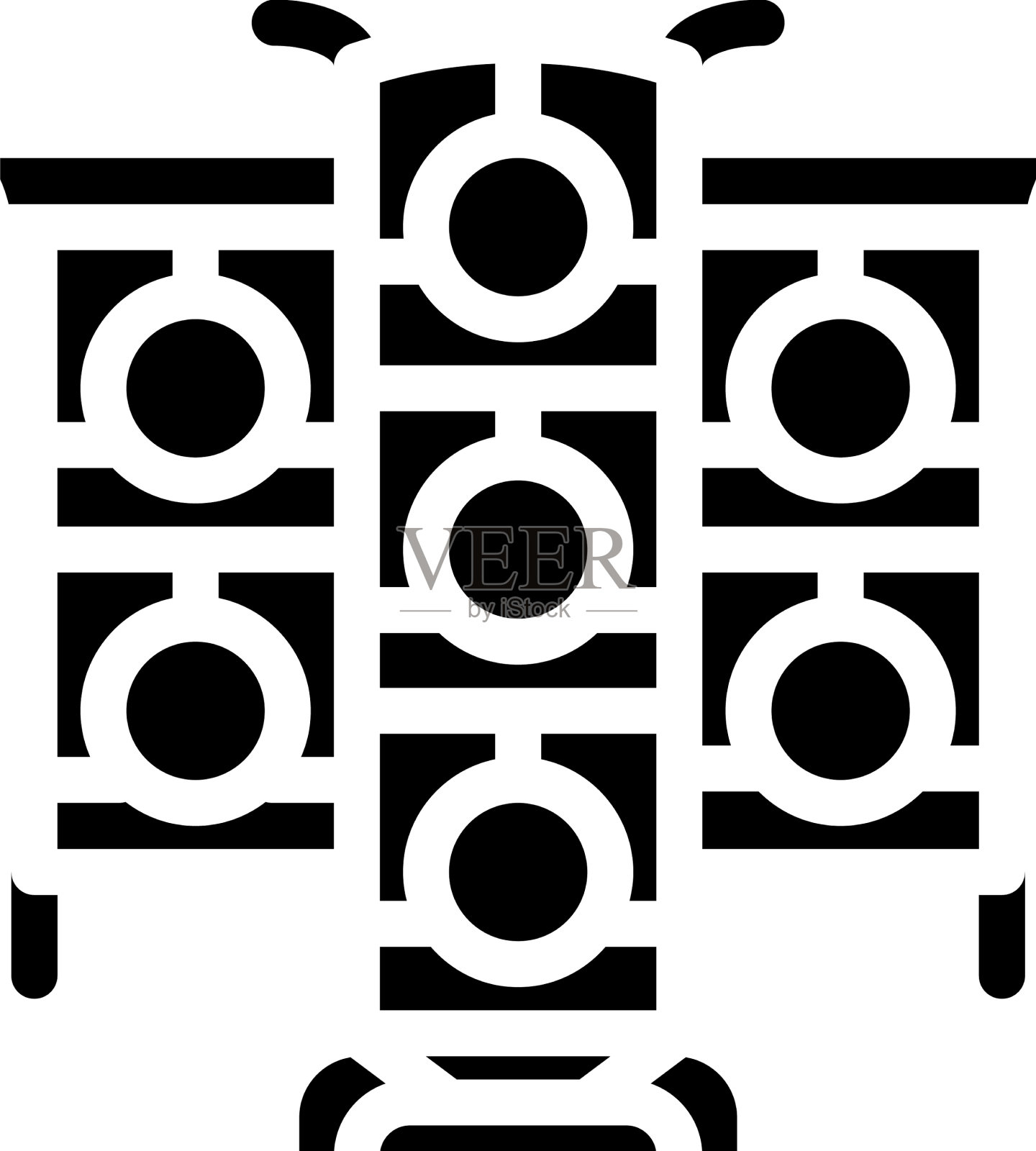 云罗汉字字形图标插画图片素材