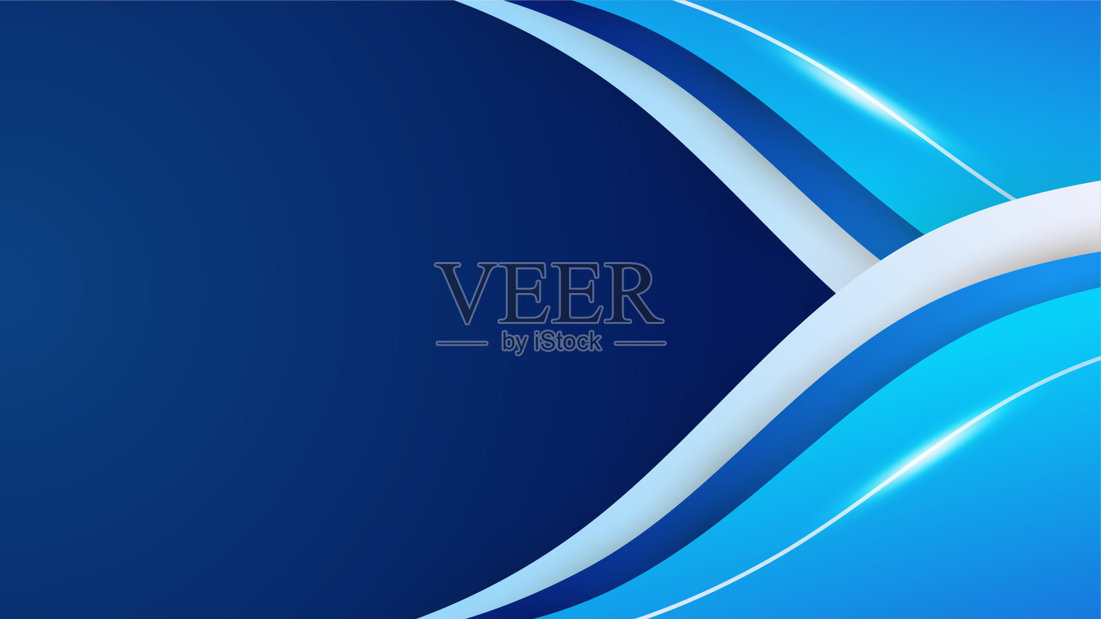 波浪几何蓝色彩色抽象设计背景插画图片素材