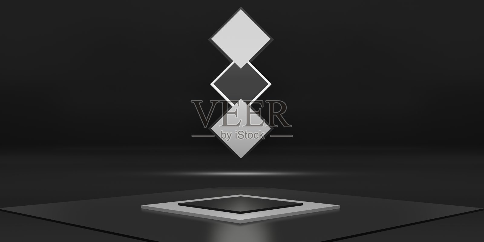 禅宗风格的讲台舞台黑暗工作室场景最小场景概念3D插图照片摄影图片