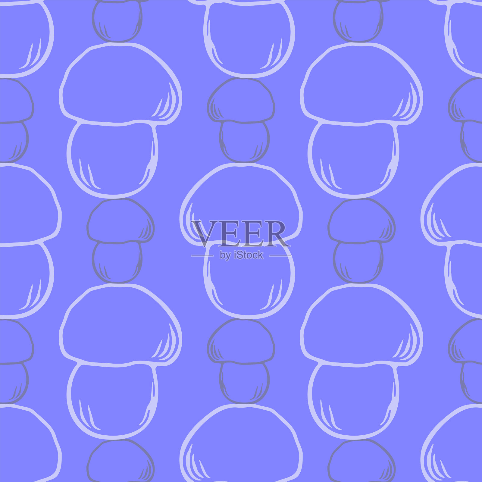 非常接近野生蘑菇纹路无缝衔接插画图片素材