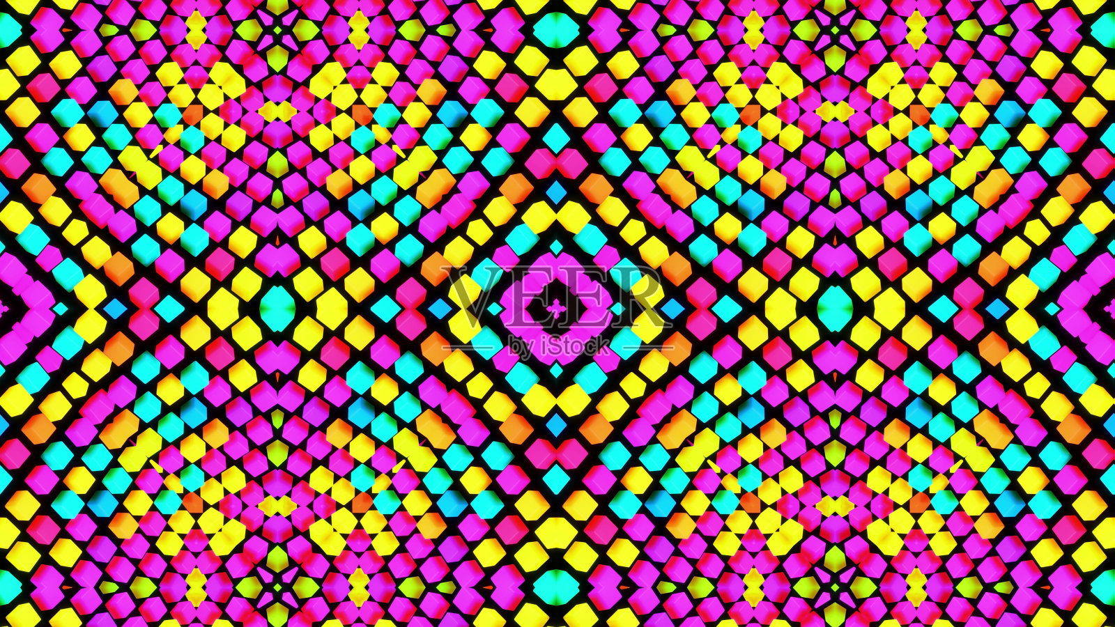 3D渲染：对称3D多色元素动感背景照片摄影图片