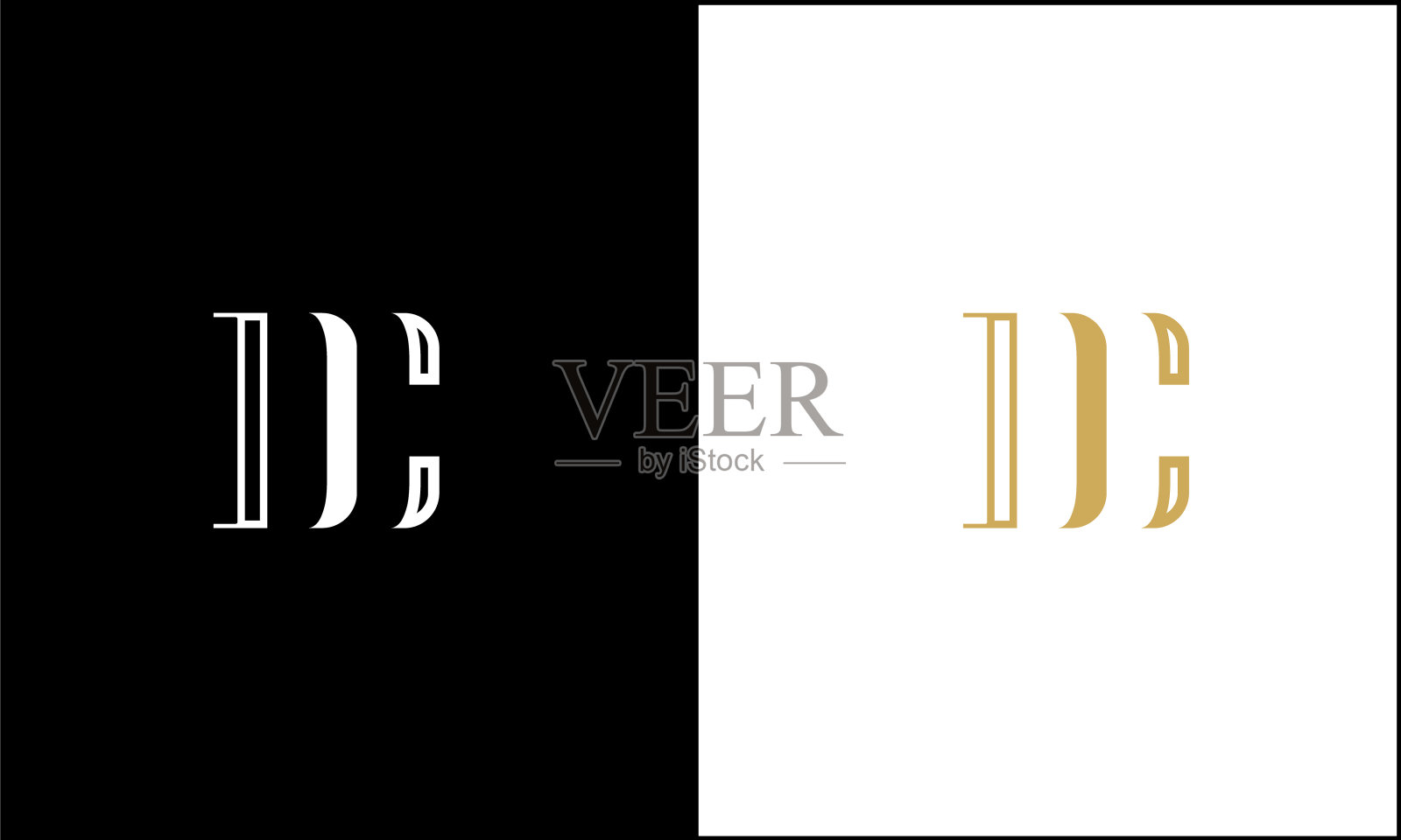 DC, CD抽象字母标志字母组合插画图片素材