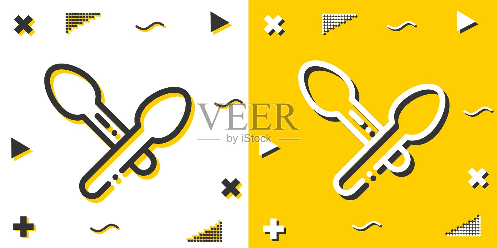 匙行图标。简单的轮廓的风格。勺子线性迹象。矢量插图孤立在白色背景上。可编辑的stroke EPS 10插画图片素材