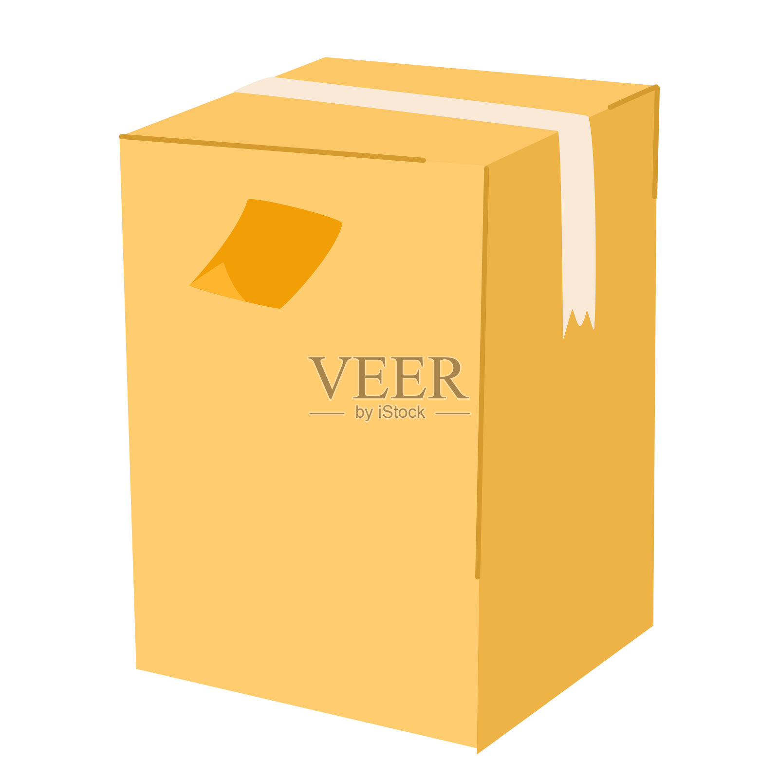 纸箱。交付和包装。运输、交付。手绘矢量插图孤立在白色背景上。插画图片素材