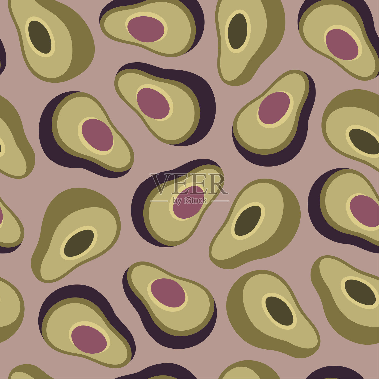 鳄梨模式插画图片素材