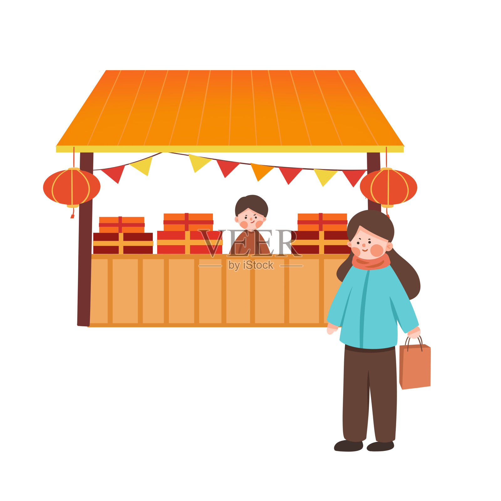 过年年货买年货设计元素图片