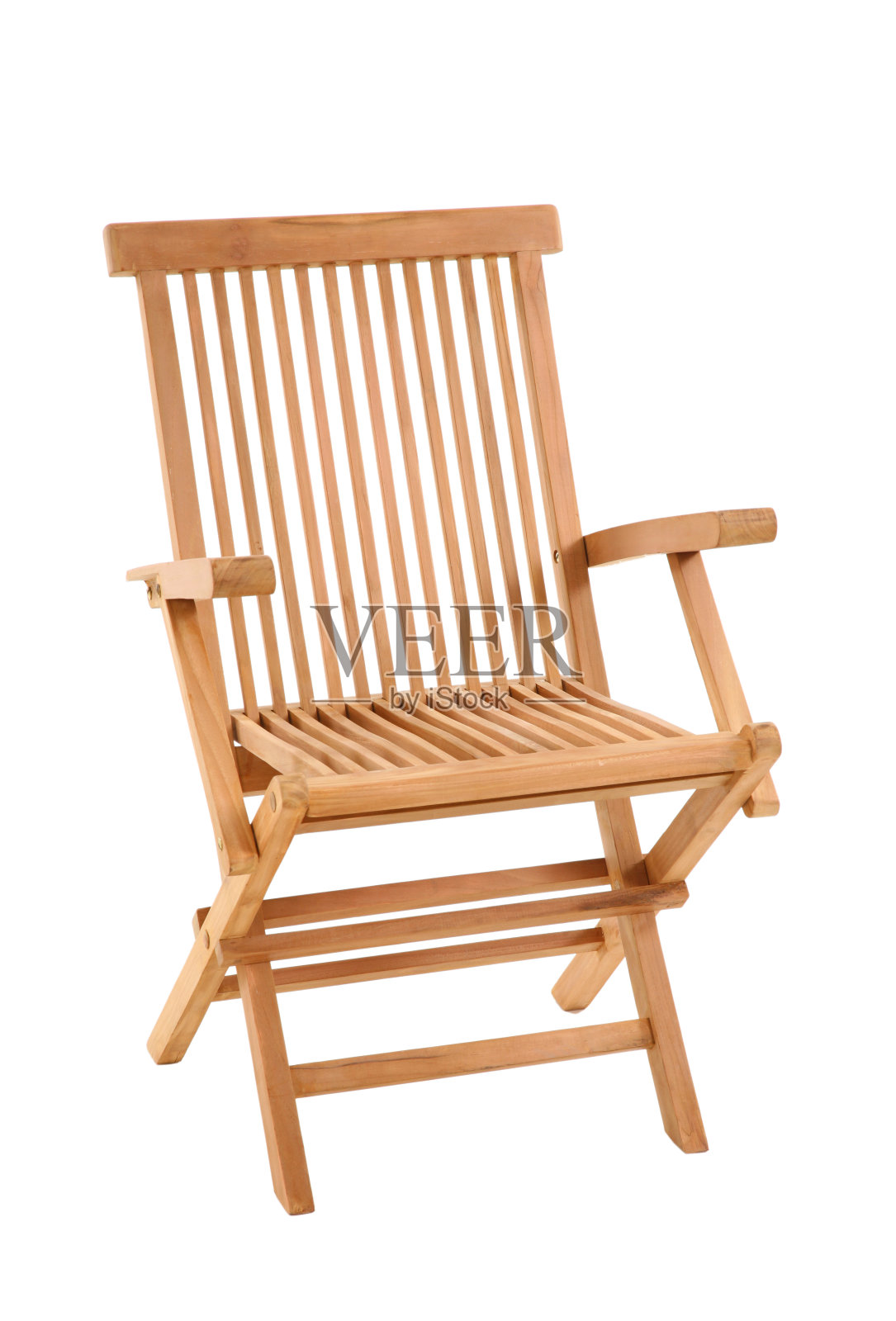 柚木椅子孤立在白色背景上照片摄影图片