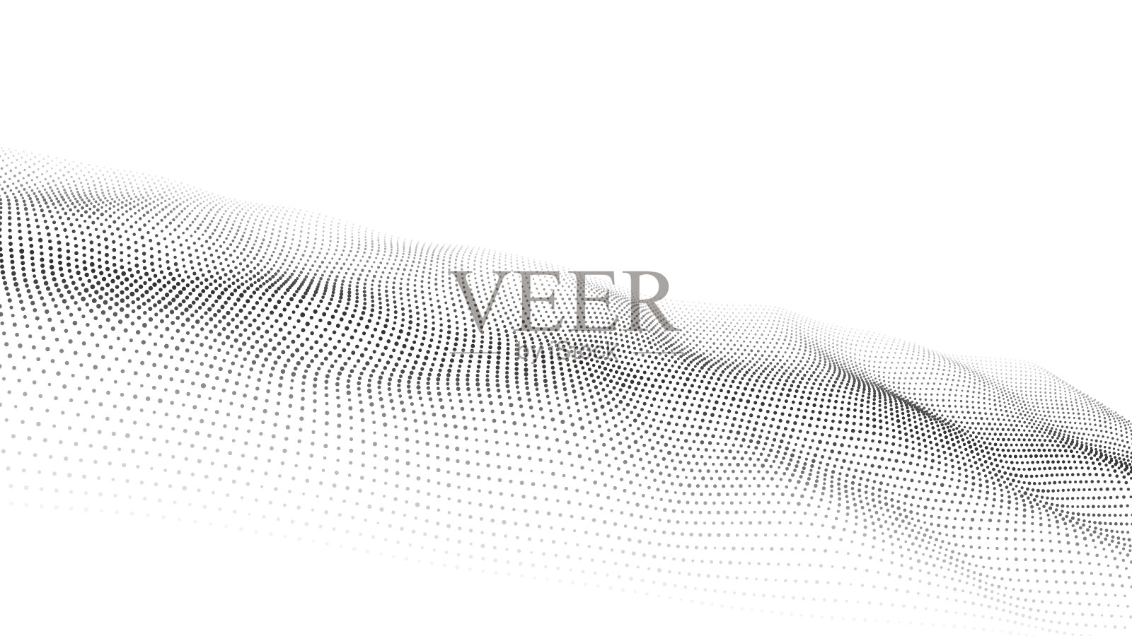 移动的点波。抽象的白色背景。向量3 d演示。插画图片素材