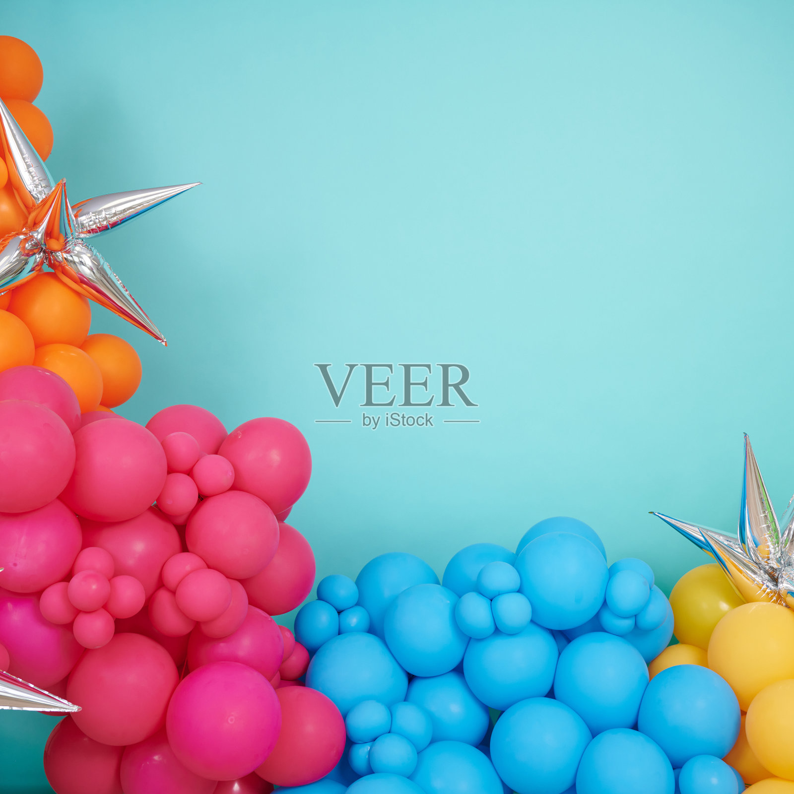 气球派对多彩背景照片摄影图片