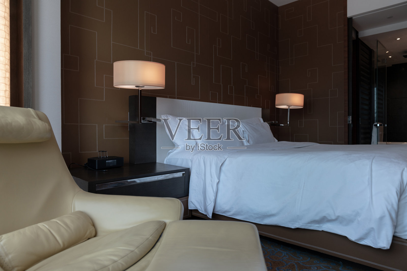 家庭和酒店卧室内部照片摄影图片