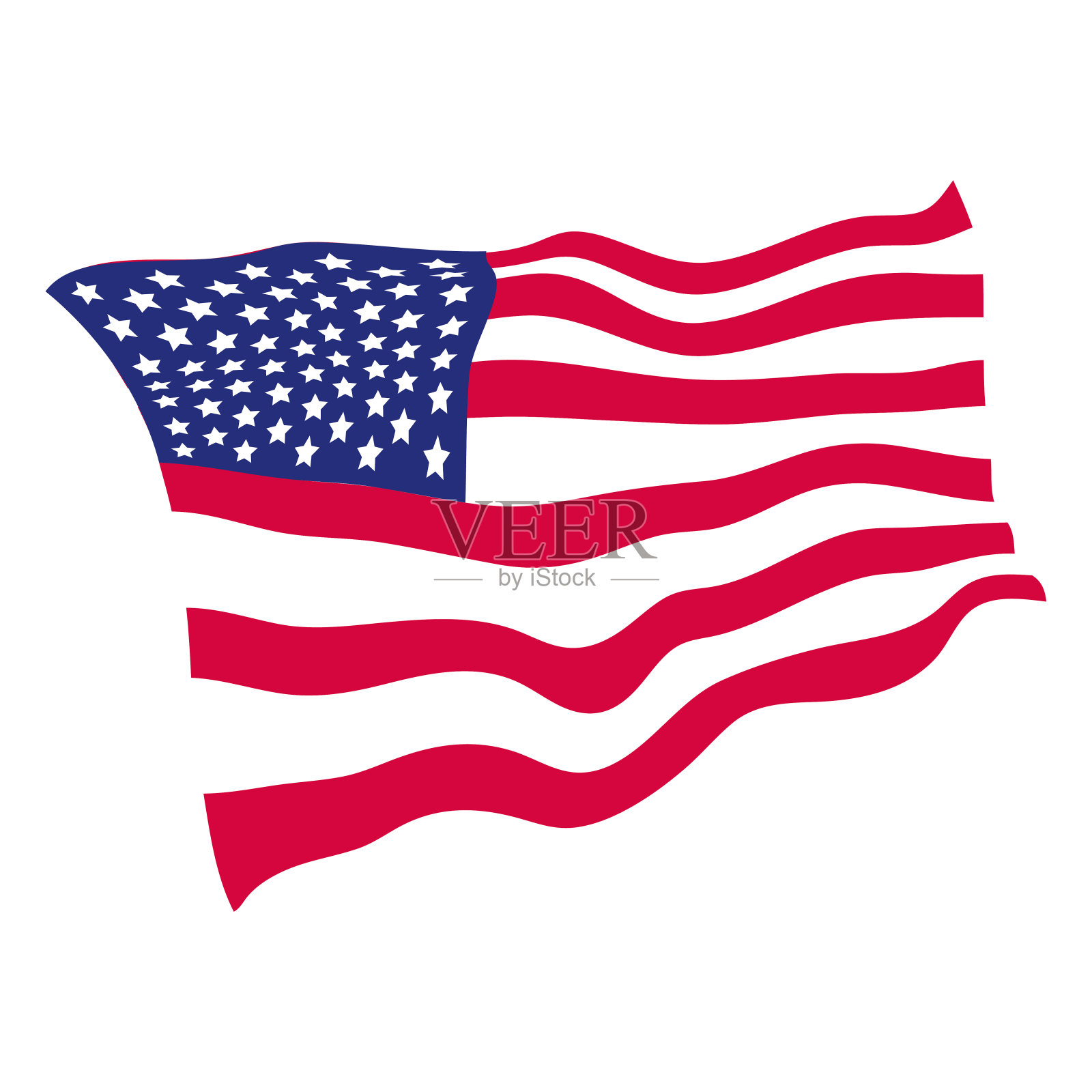 美国国旗图标设计模板矢量孤立插图设计元素图片