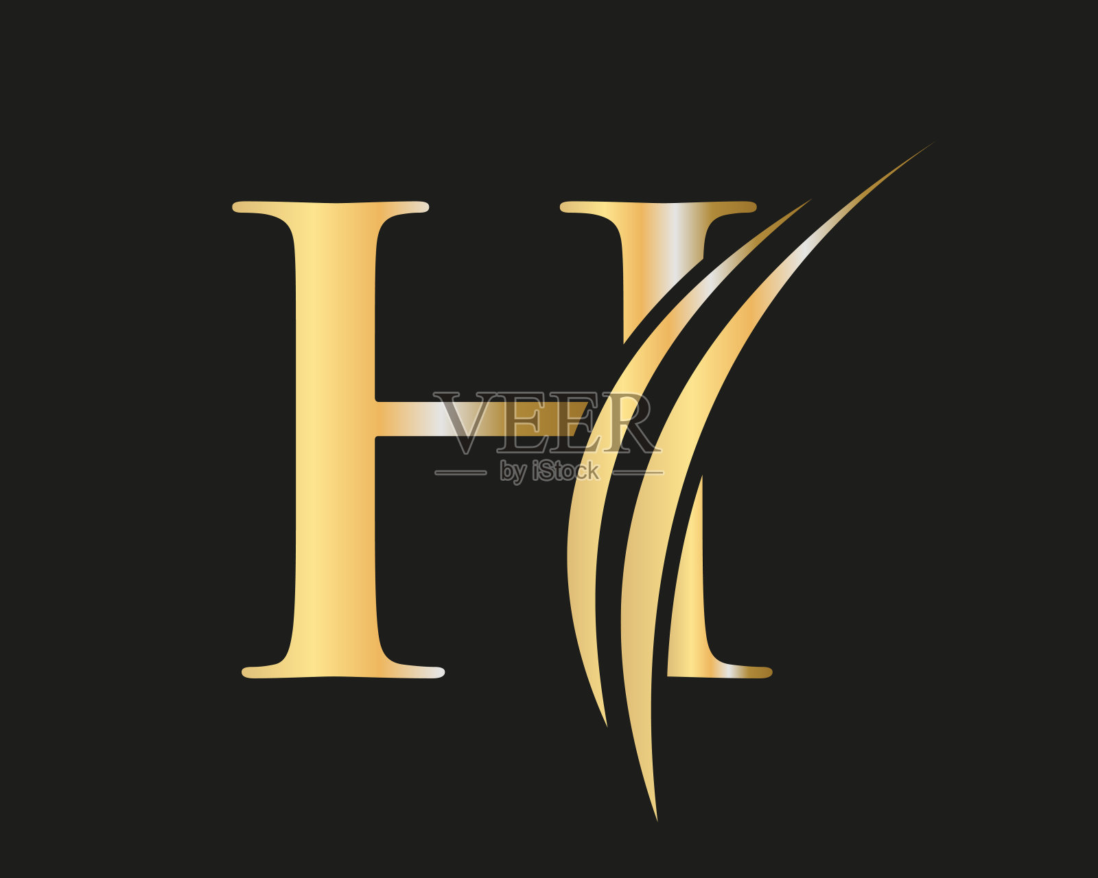 Swoosh字母H标志设计的业务和公司的身份。现代的H标志，奢华的概念设计元素图片