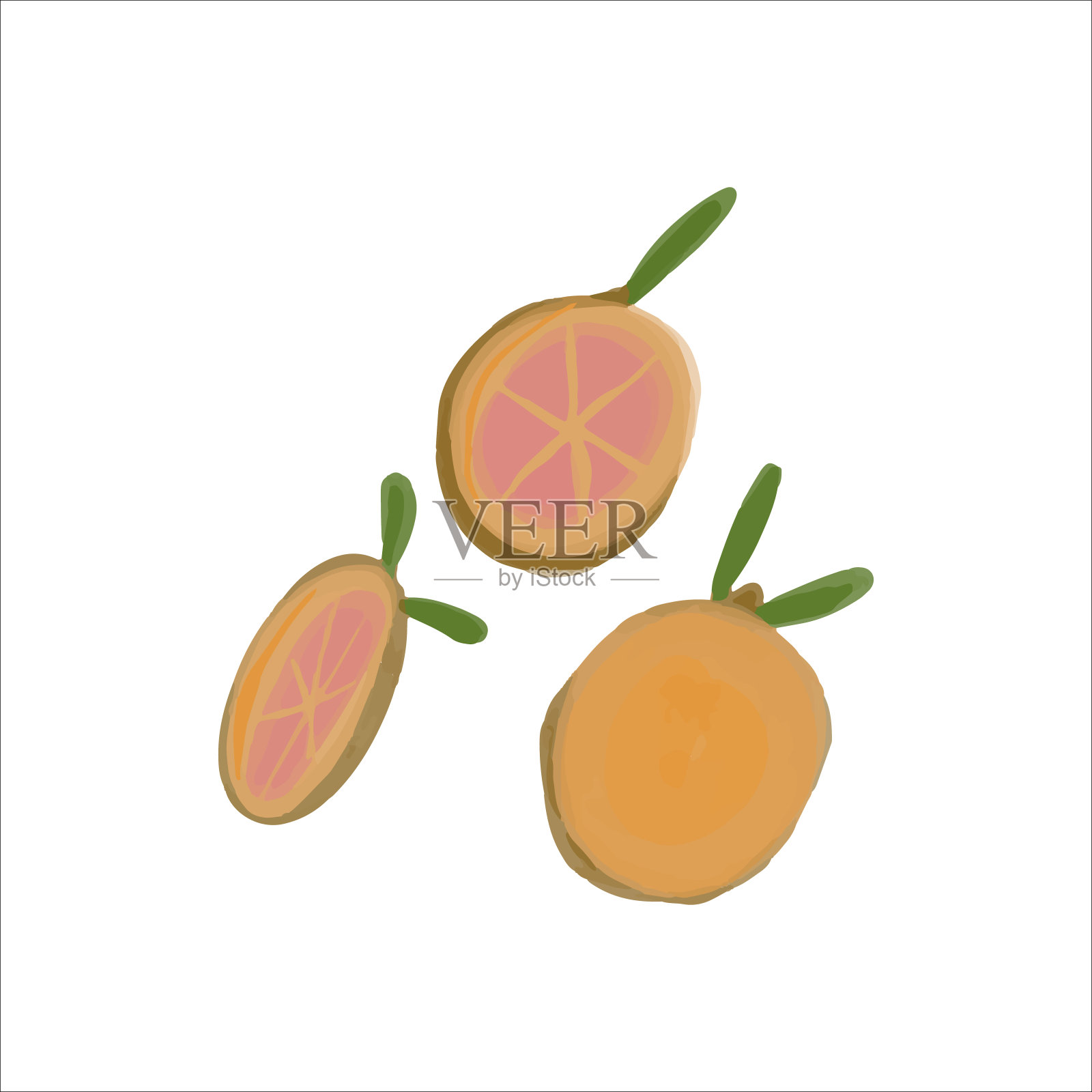 波西米亚风格的手绘橘色楔形鞋。矢量插图。插画图片素材