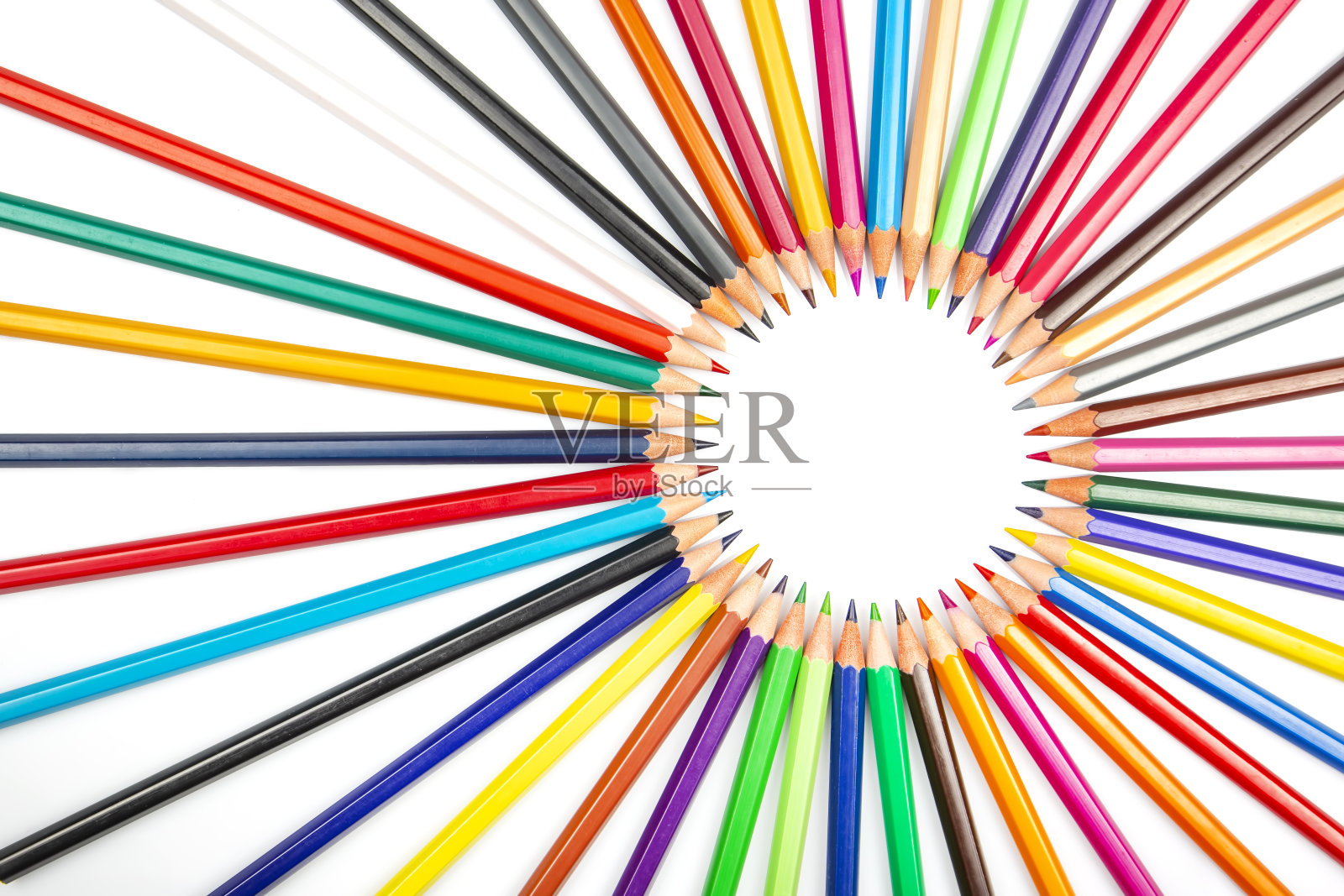 彩色铅笔。一组用于在白色背景上画画的彩色铅笔。绘画艺术创造力照片摄影图片
