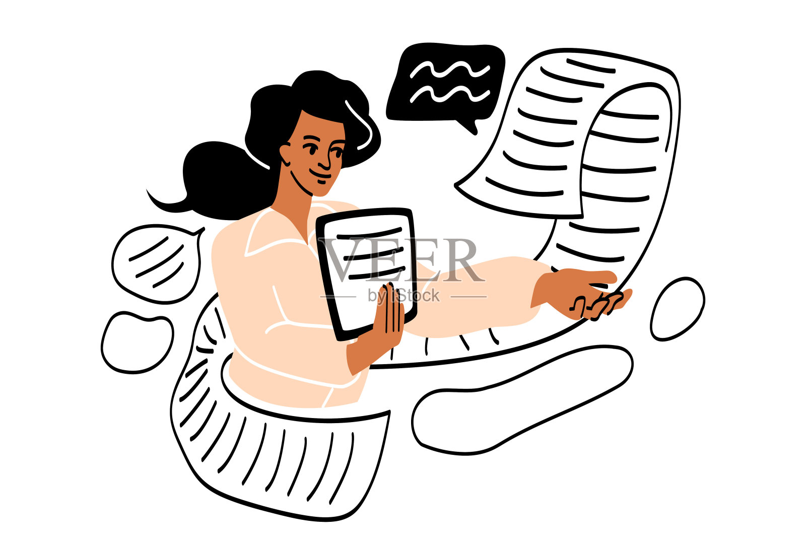 人们签订合同是抽象概念插画图片素材