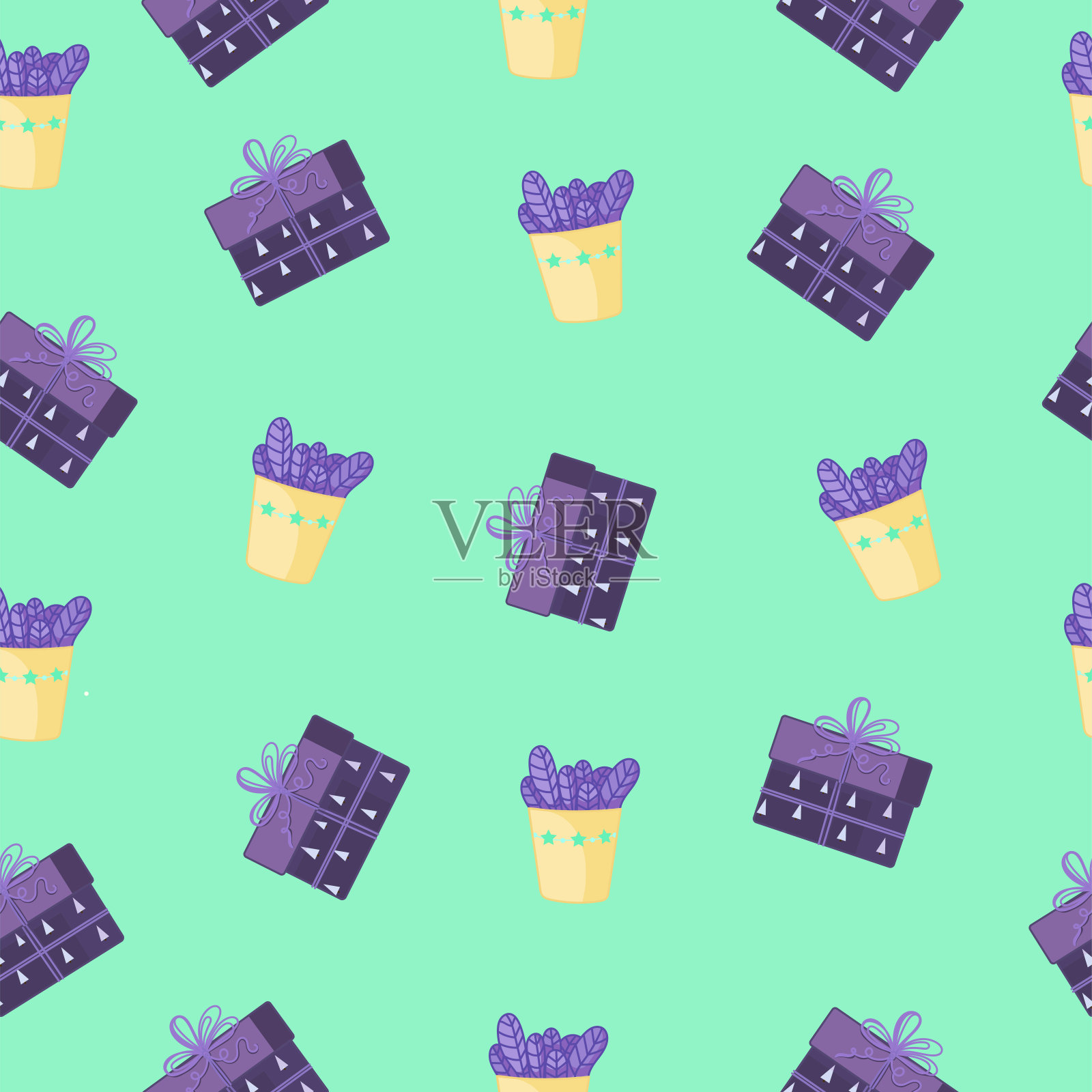 可爱的冬季无缝图案，现代圣诞节风格在向量。温馨的圣诞冬季设计，为冬季室内装饰，印刷海报，贺卡，商业横幅，包装。插画图片素材