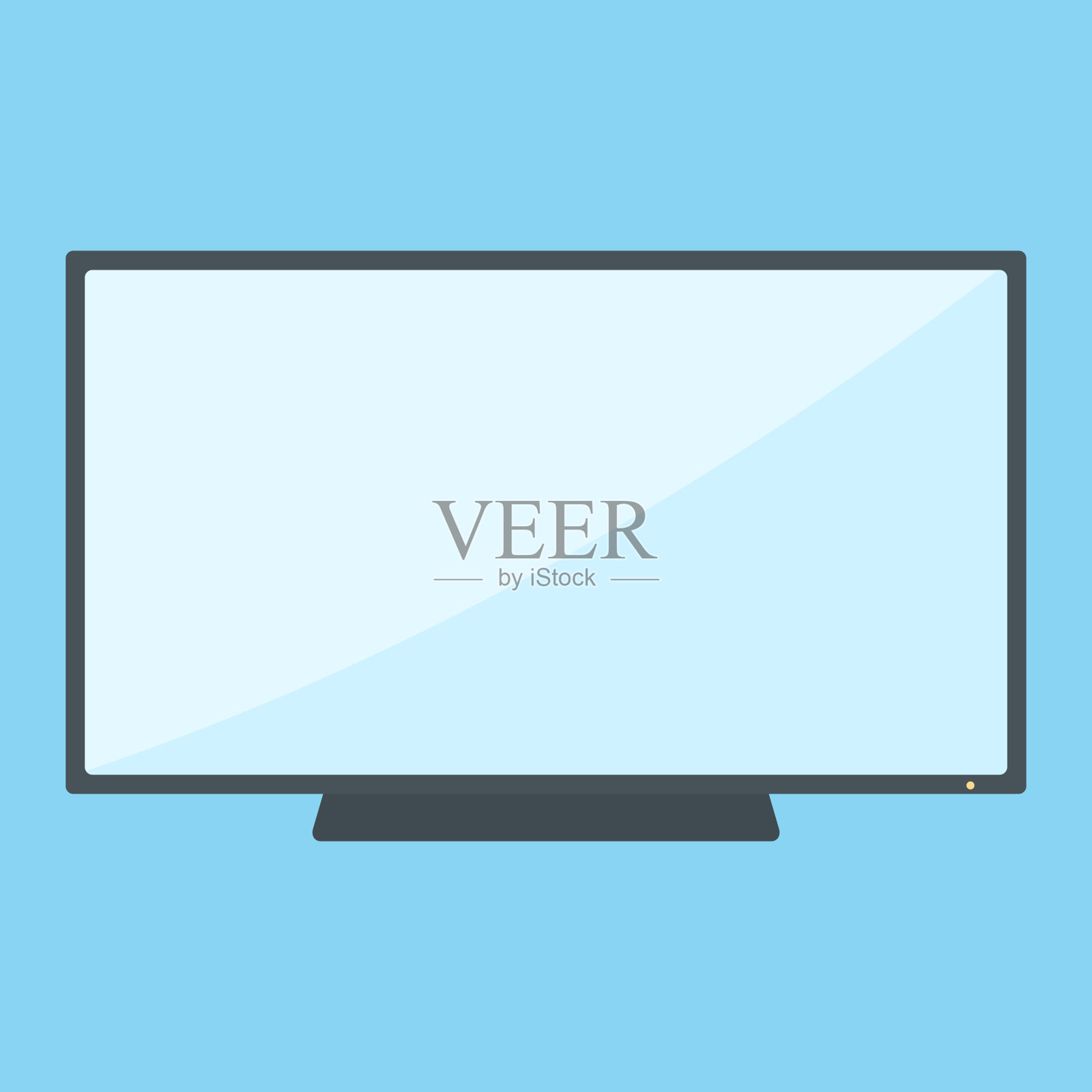 剪辑艺术的简单和可爱的电视与电源插画图片素材