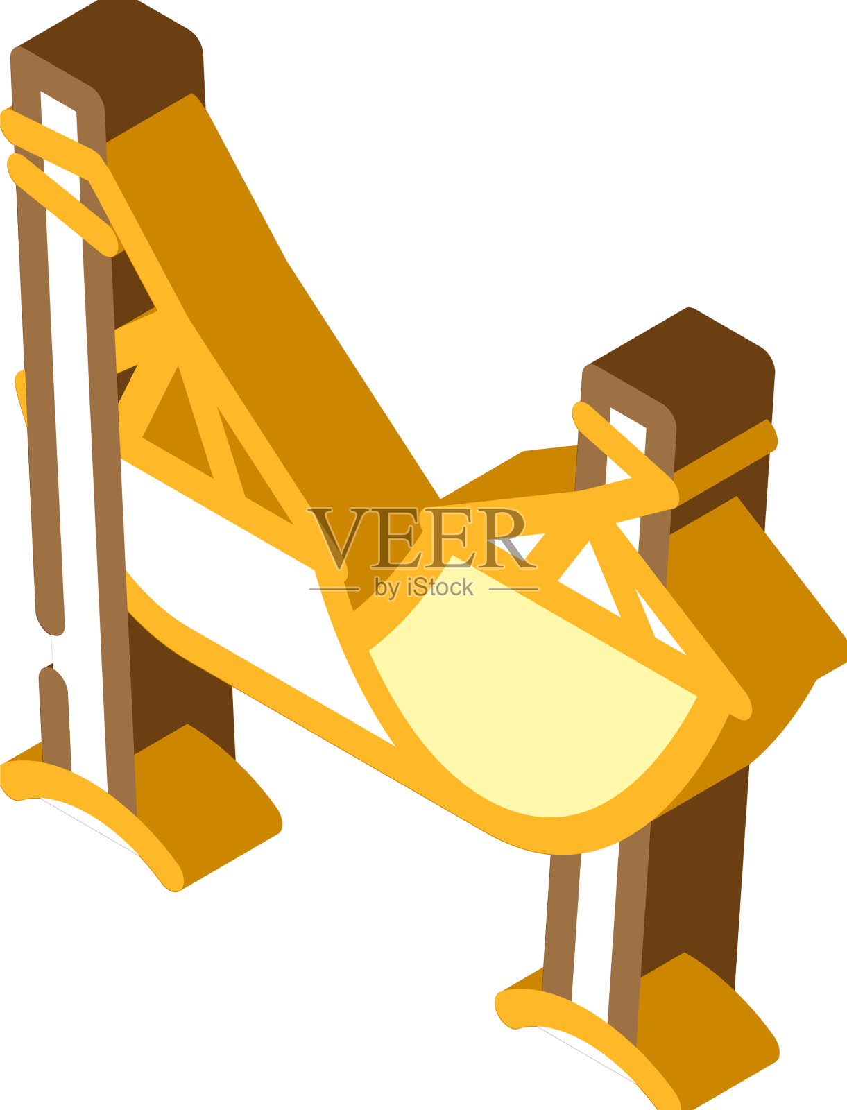 吊床享受假期的等距图标设计元素图片