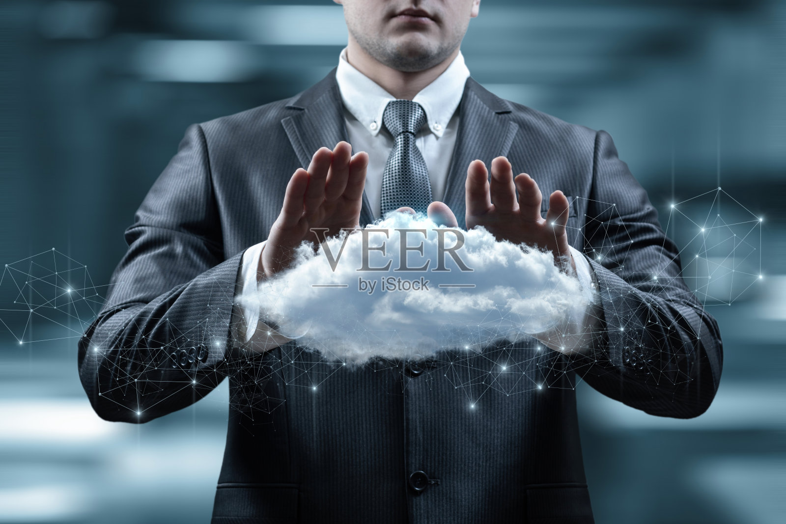 云数据保护概念。照片摄影图片