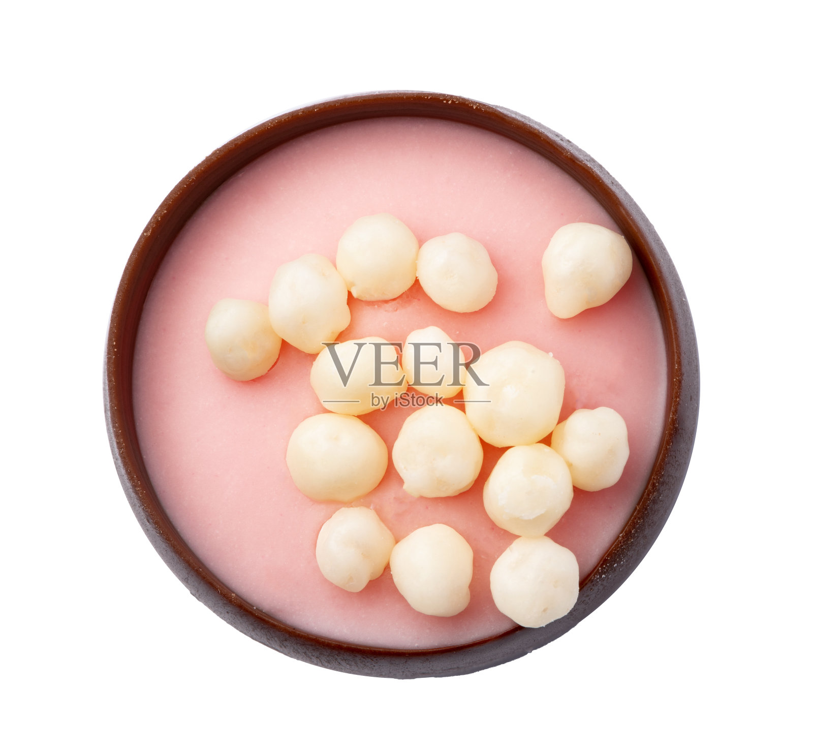 美味的巧克力糖孤立在白色，俯视图照片摄影图片