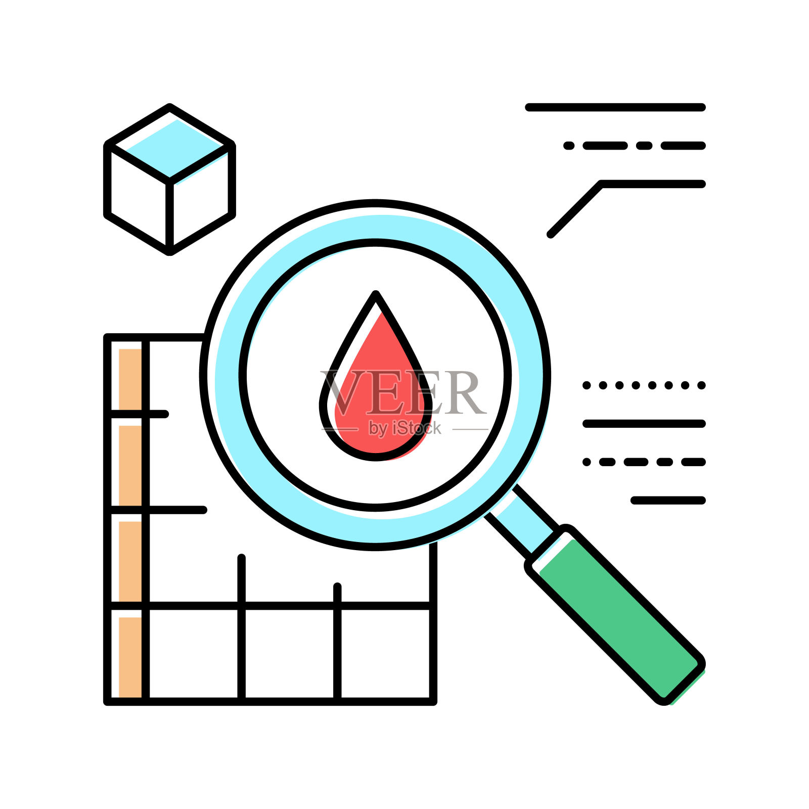 糖色图标矢量图解的血液分析插画图片素材