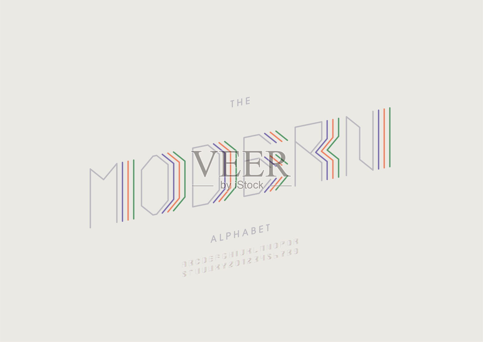 现代字母插画图片素材