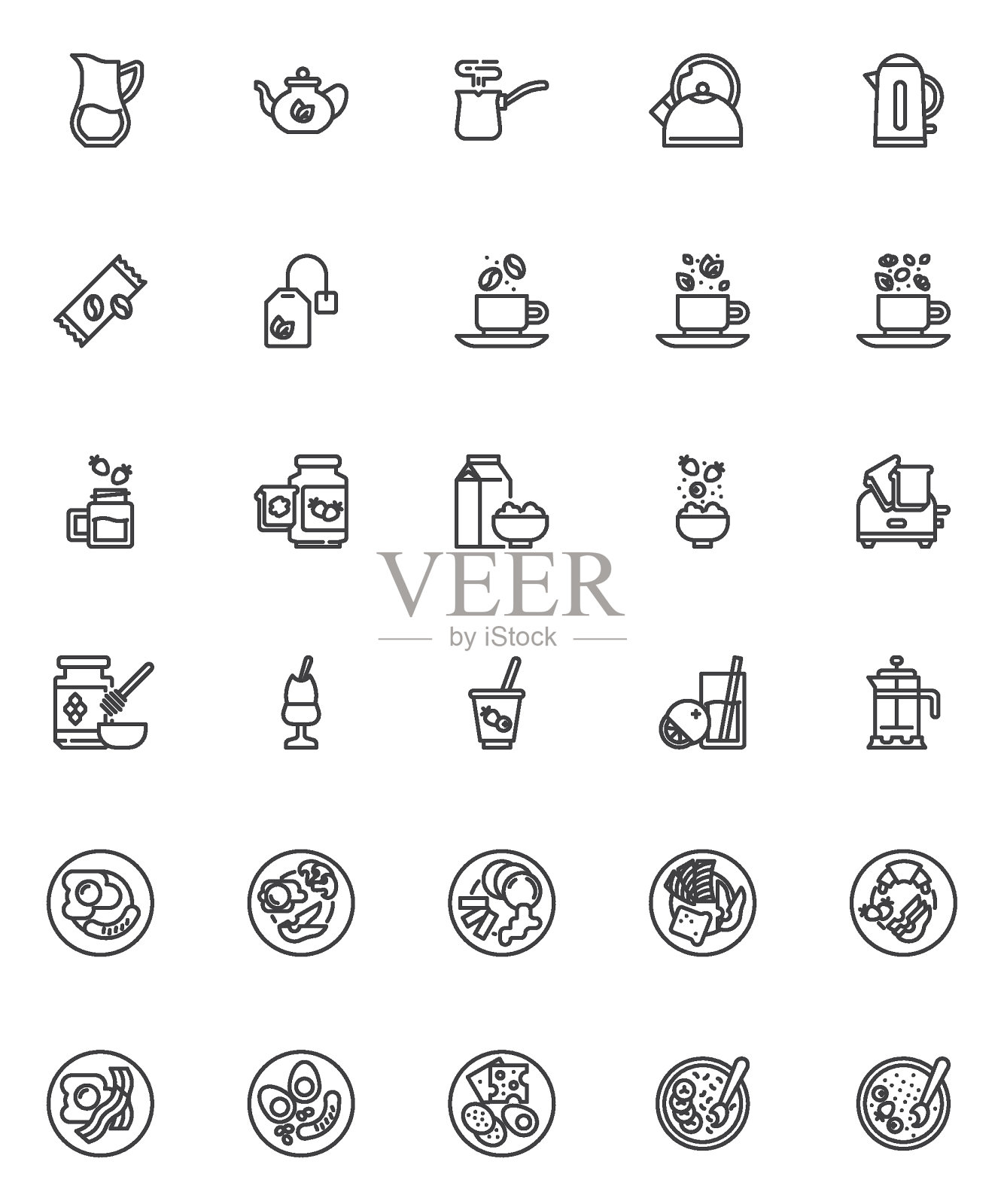 早餐菜单行图标设置图标素材