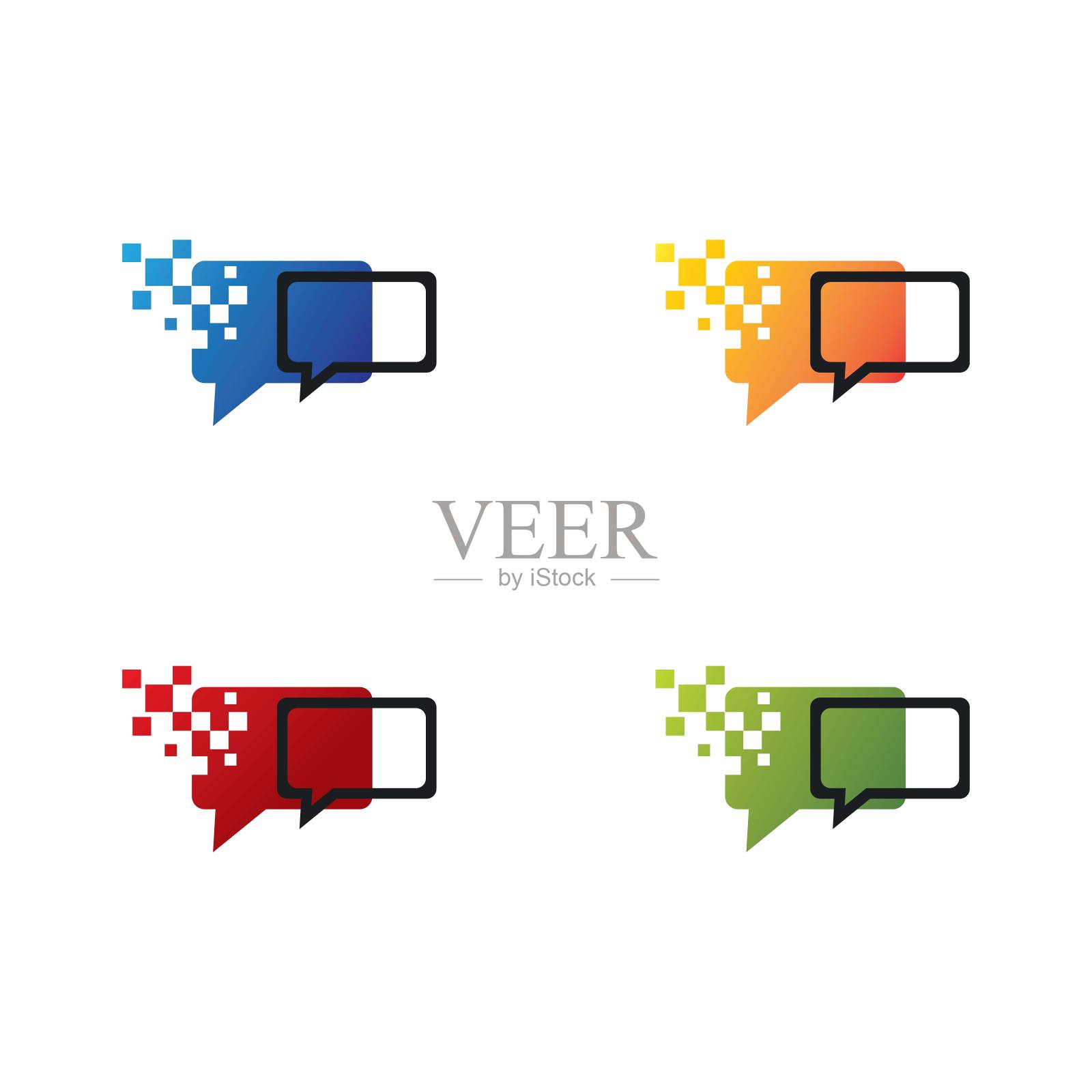 聊天标志模板矢量图标集图标素材