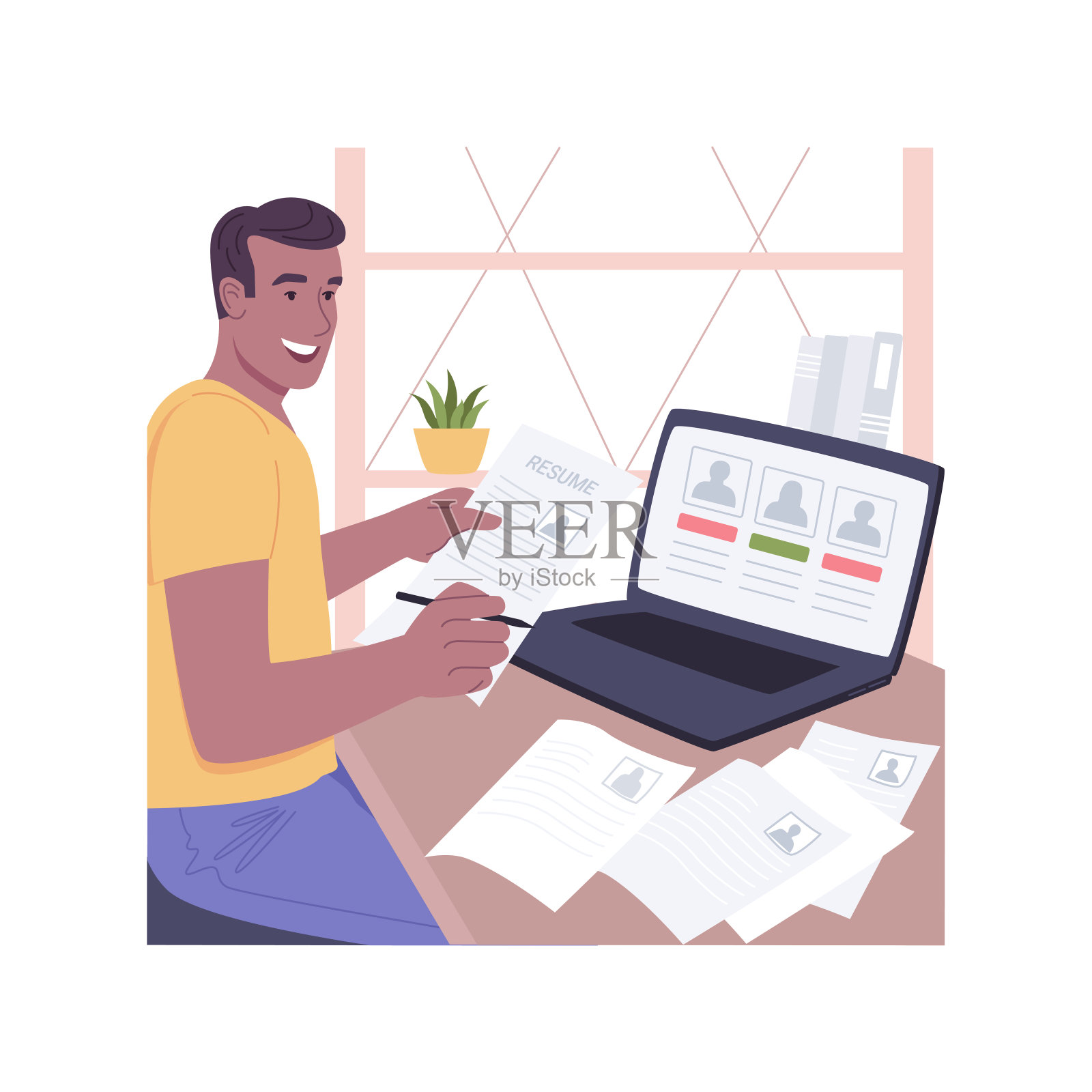 选择候选人孤立的卡通矢量插图。插画图片素材