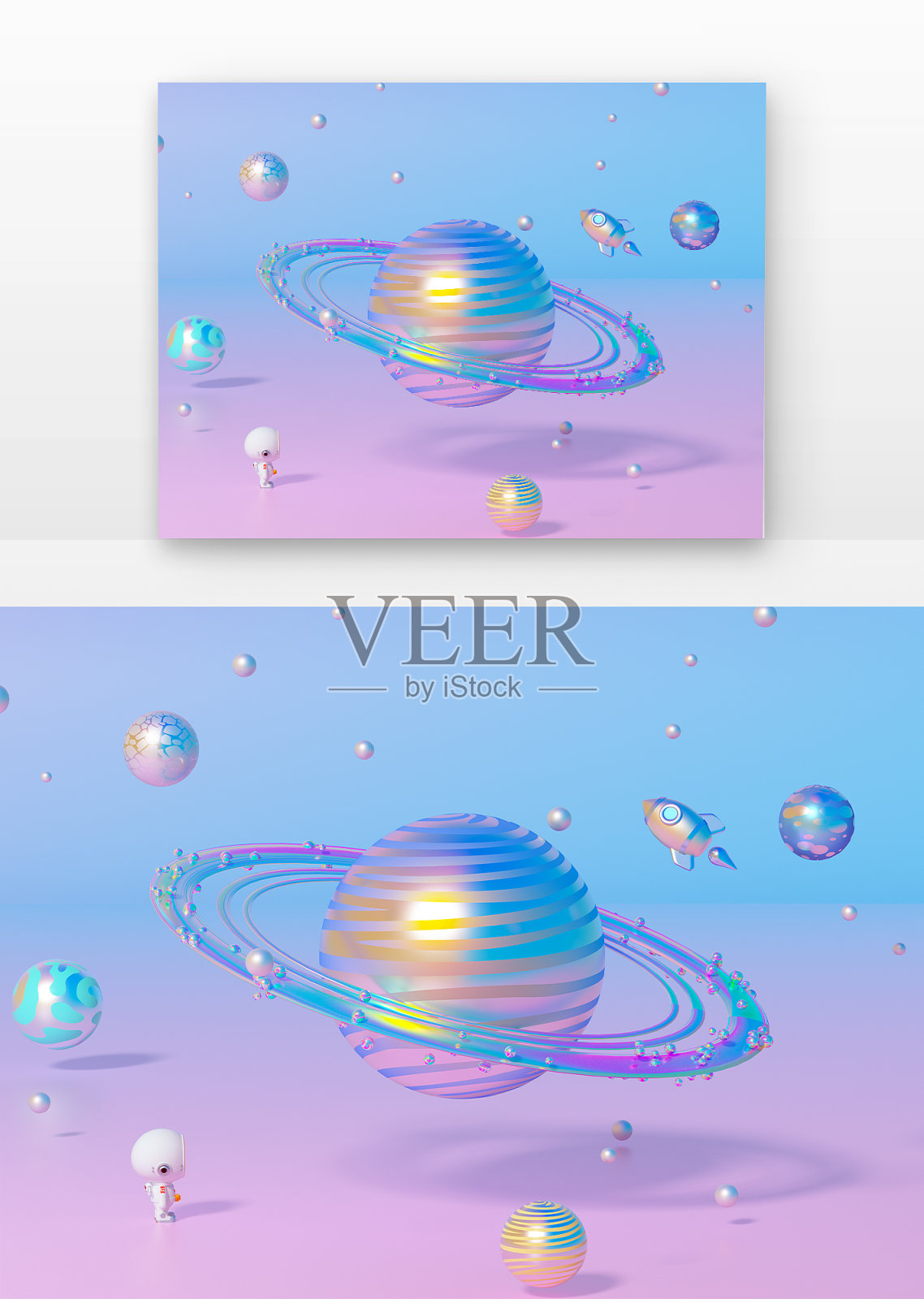 星球时尚潮炫彩酸性风C4D风格PSD分层设计元素图片