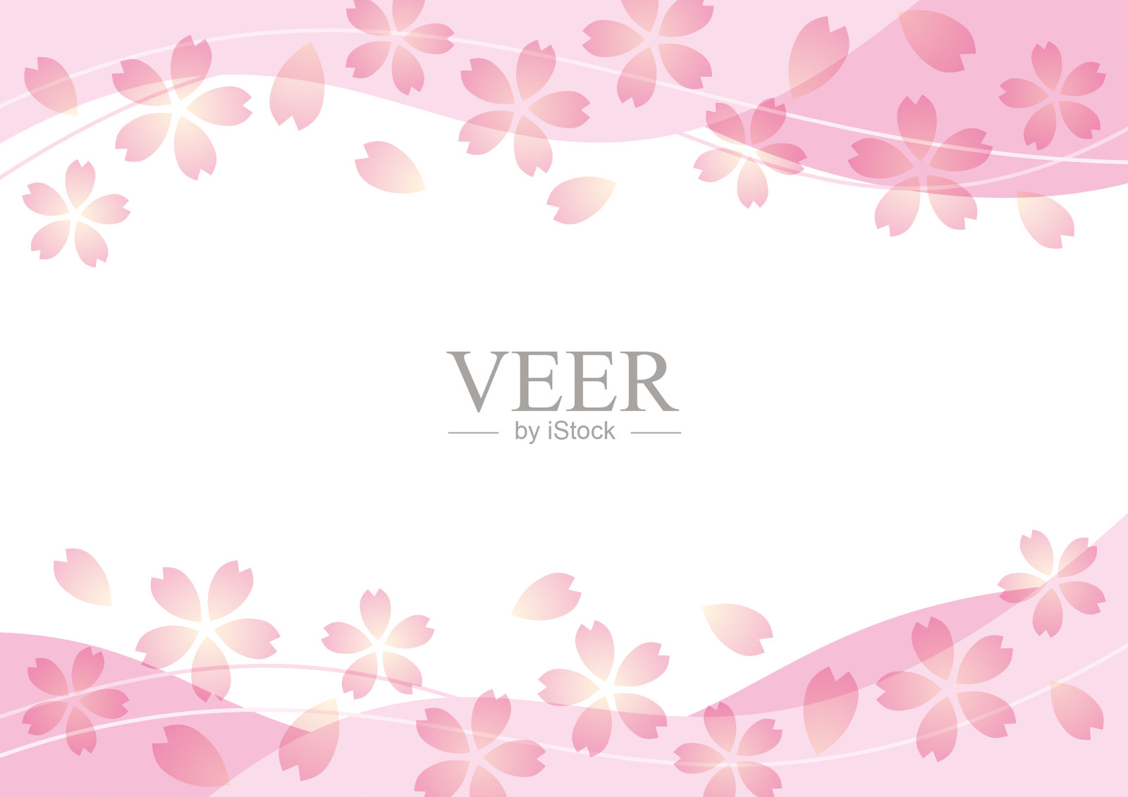 可爱的樱花相框插画图片素材