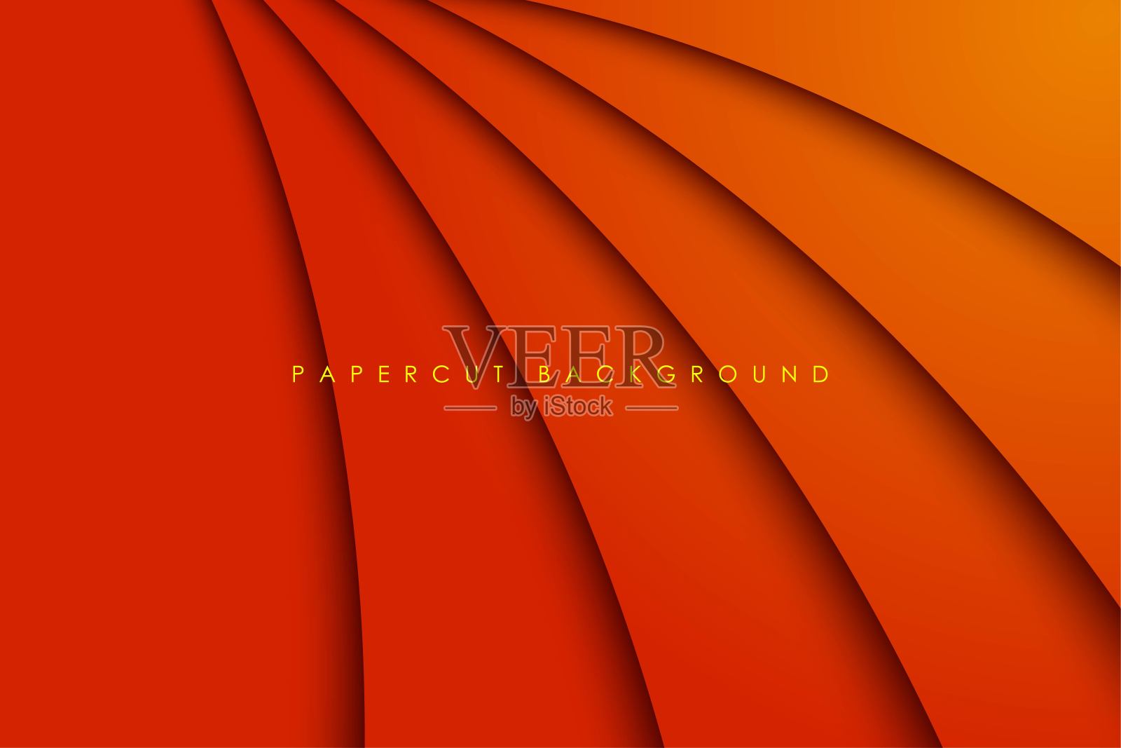 抽象的现代橙色渐变波浪剪纸背景尺寸层。eps10向量插画图片素材