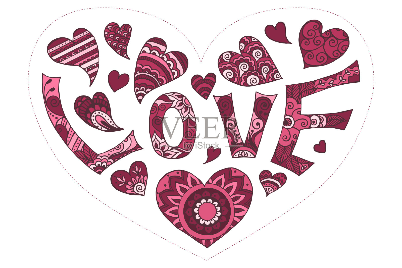 听到形状的贴纸插画图片素材