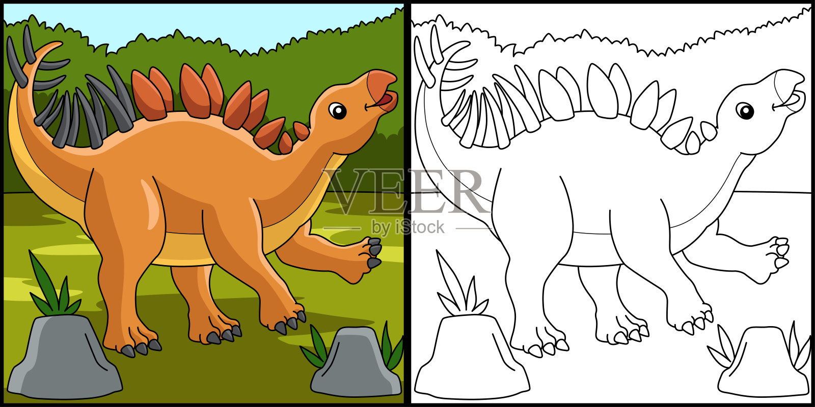 角龙恐龙着色页插图插画图片素材