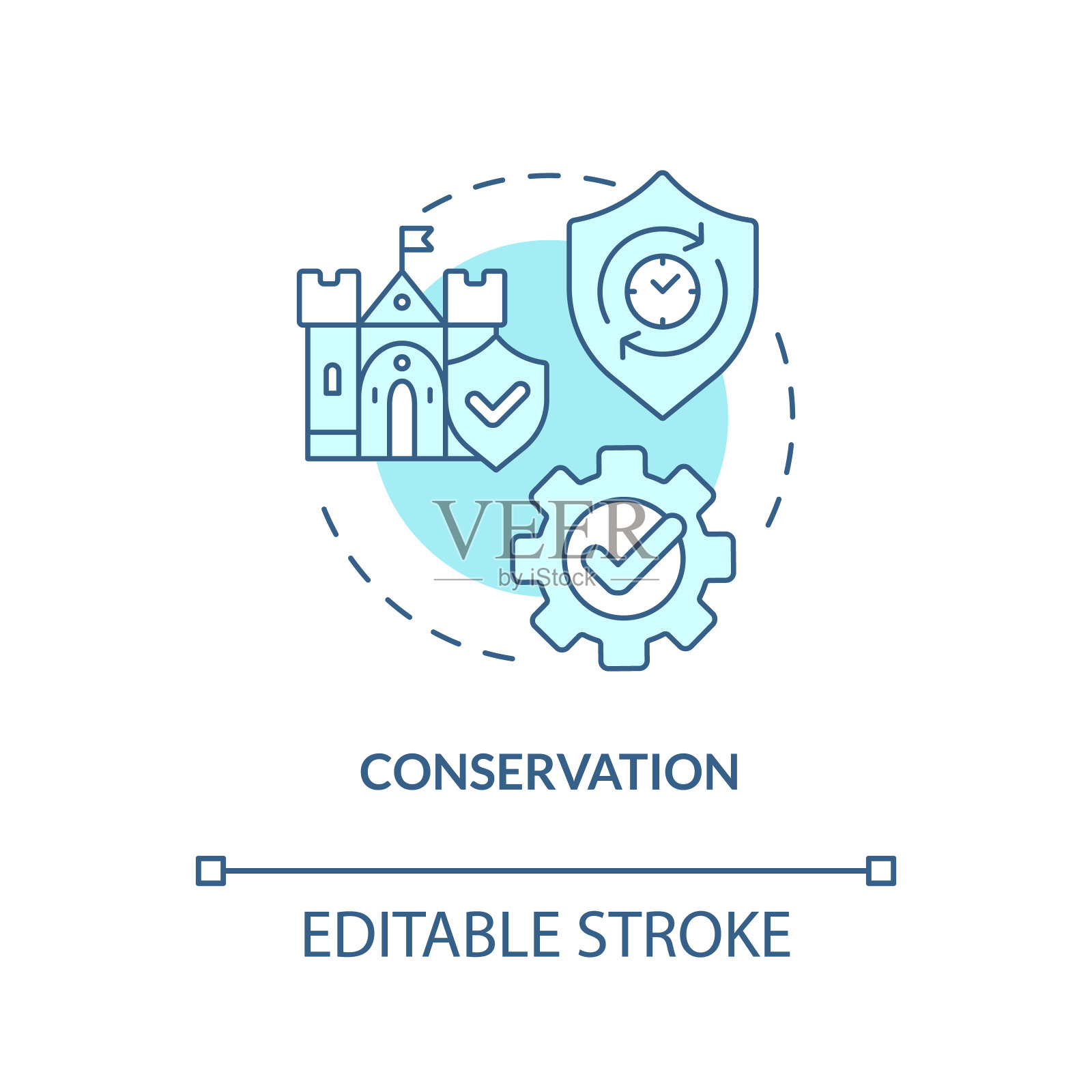 保护绿松石概念图标插画图片素材