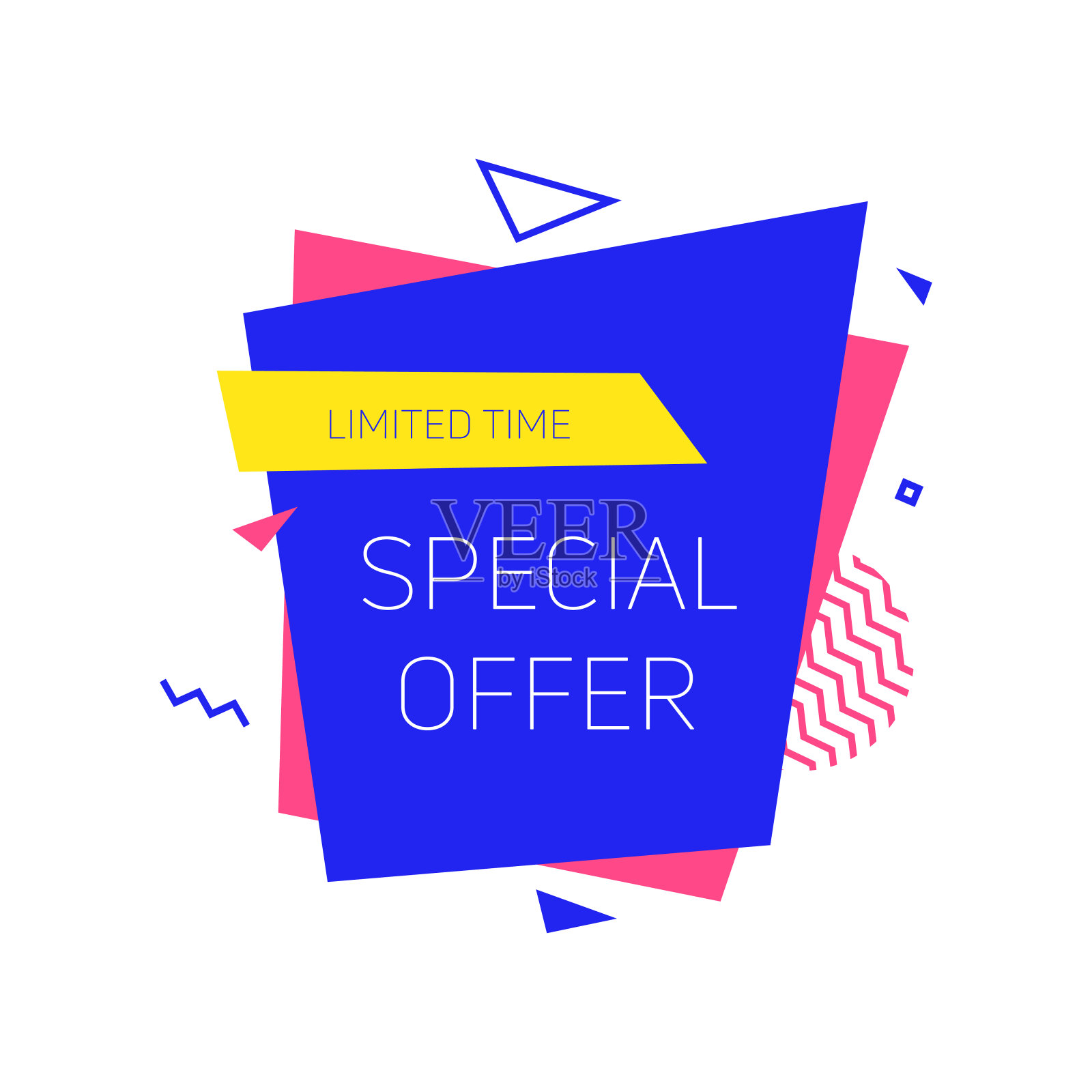 销售旗帜设计模板线风格矢量插图设计元素图片