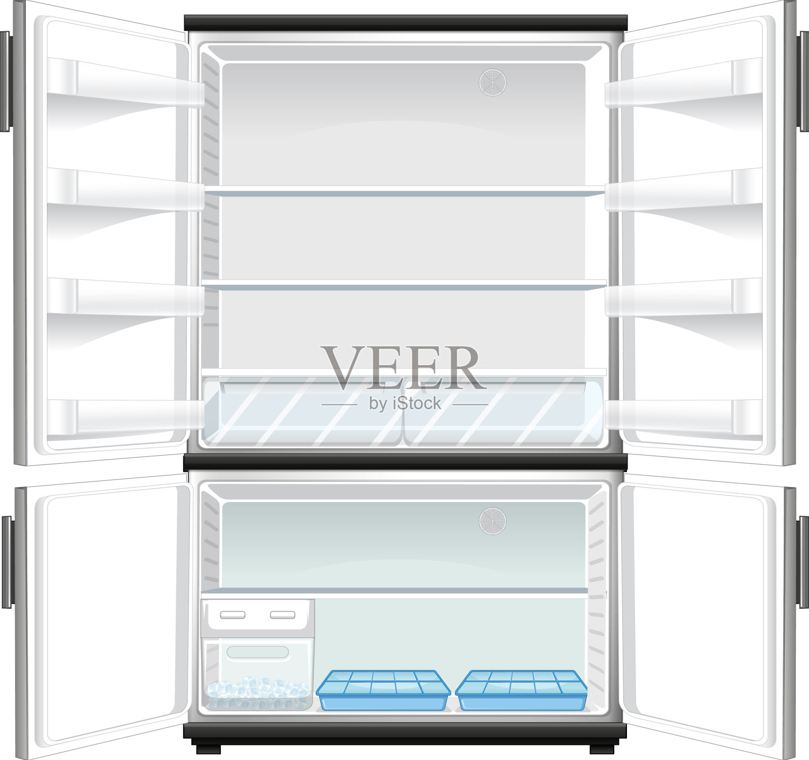 开着门的冰箱设计元素图片