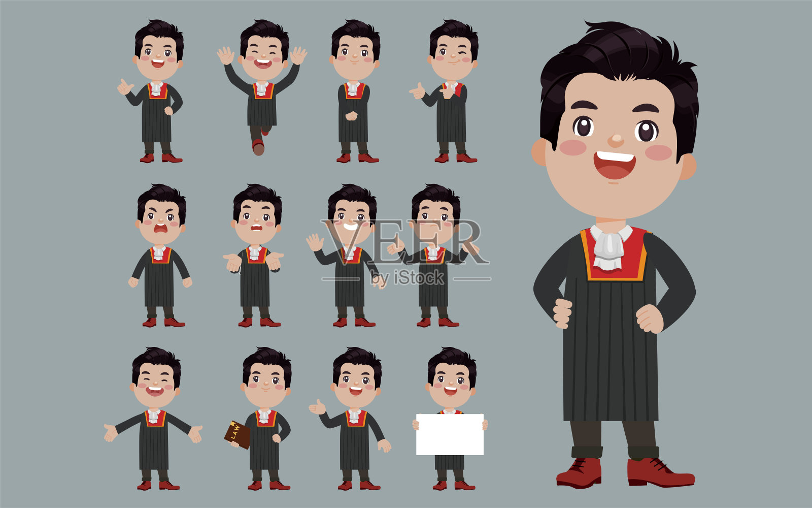 一组不同姿势的法官设计元素图片