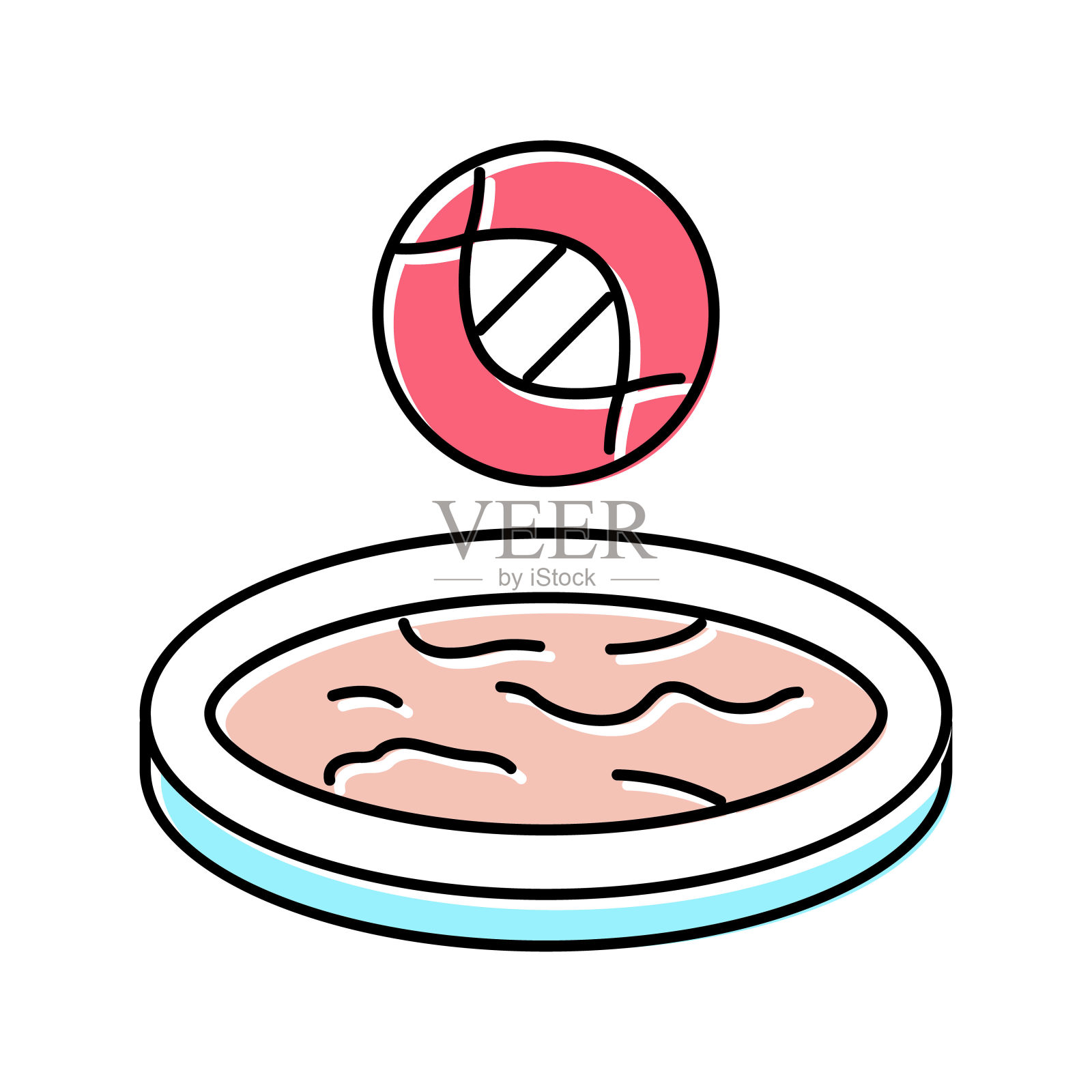 动物植物组织制药生产彩色图标矢量插图插画图片素材