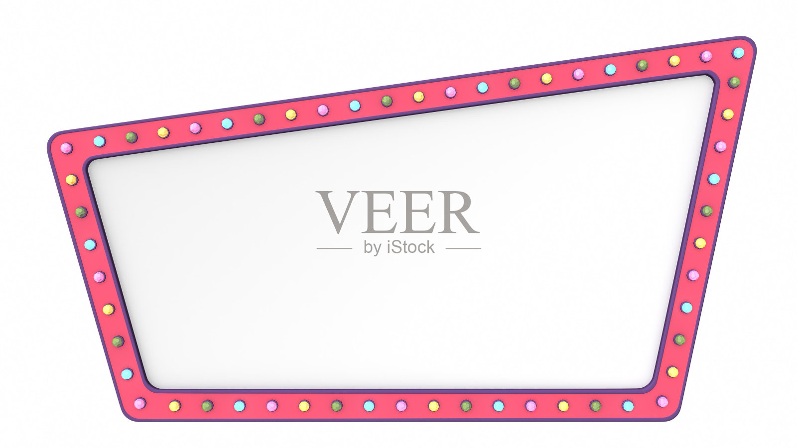 粉彩灯板标志复古白色背景。三维渲染照片摄影图片