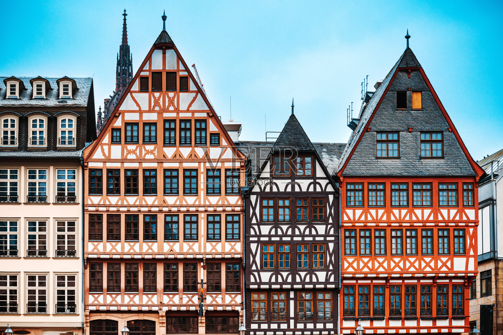 德国法兰克福的古董建筑景观。照片摄影图片