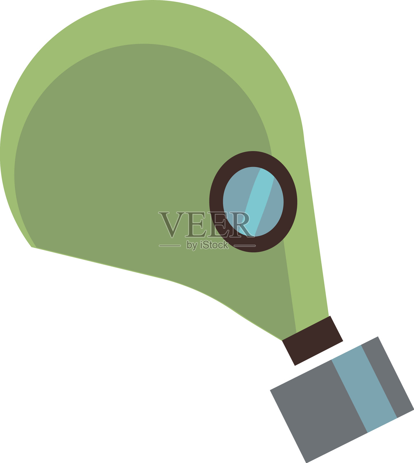 防毒面具侧面查看呼吸保护图标设计元素图片