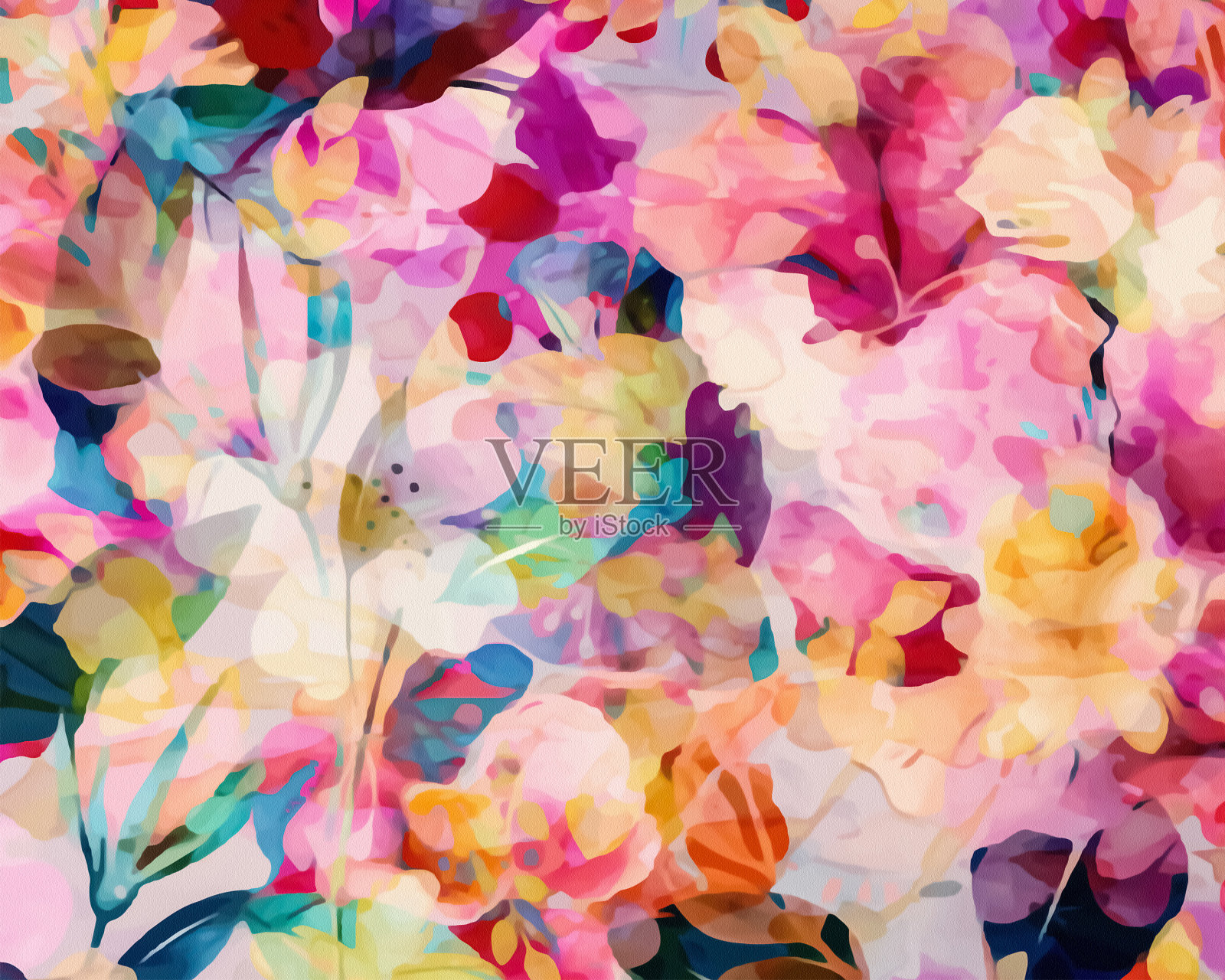 春天夏天花插画图片素材