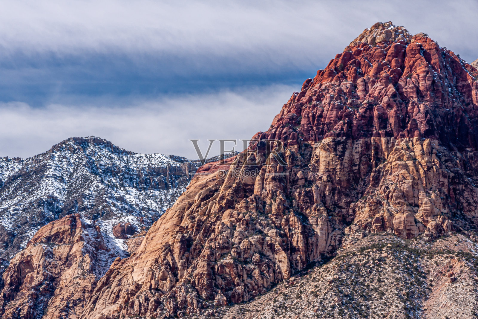 美国内华达州红岩峡谷的山峰照片摄影图片