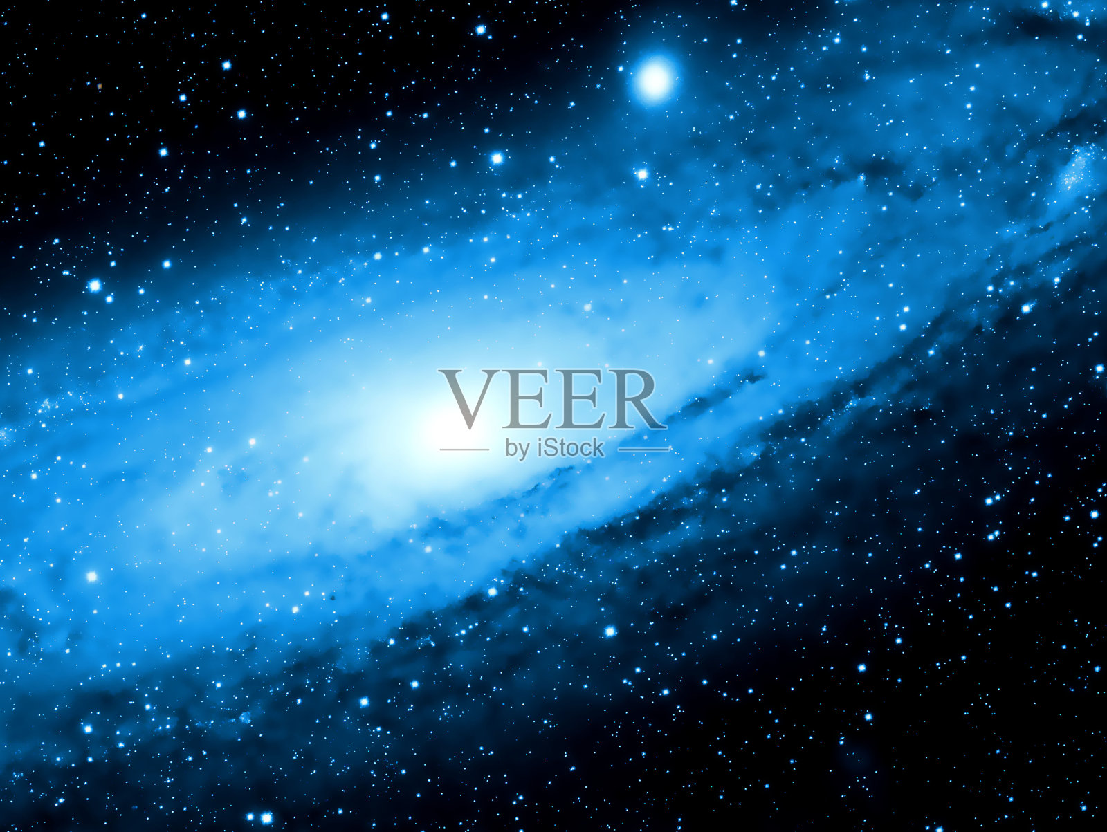 三维渲染深空，抽象的蓝色背景，高清晰度宇宙领域的恒星，星云和星系照片摄影图片