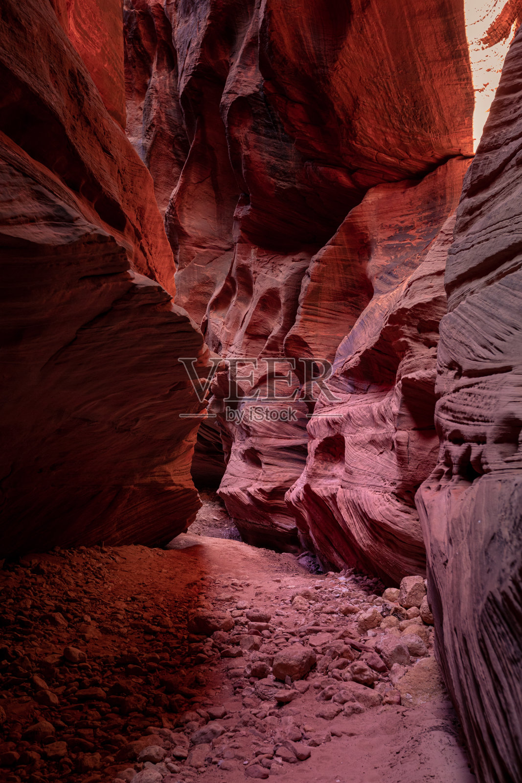犹他州卡纳布的铁丝小道上的鹿皮沟槽峡谷照片摄影图片