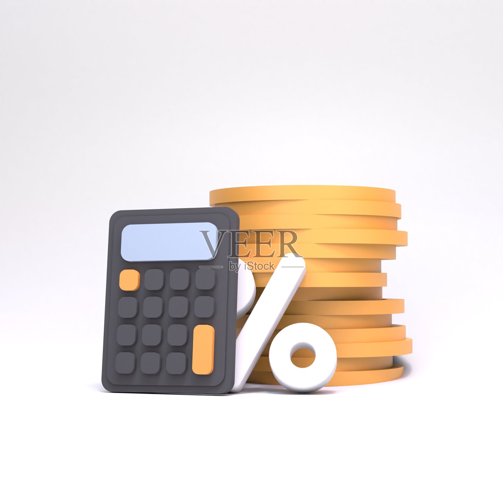 销售的概念。有钱的计算器和钱包。3 d渲染器照片摄影图片