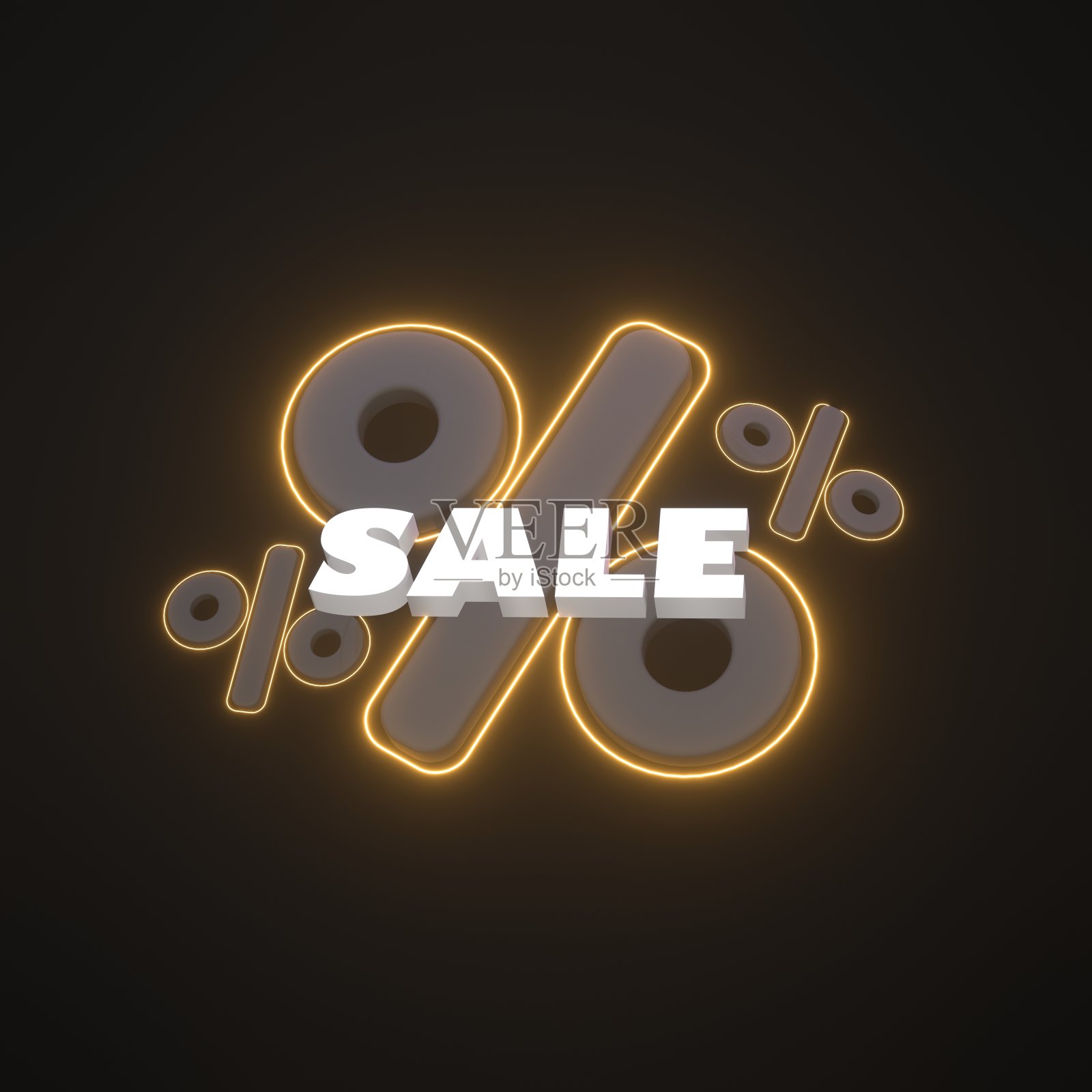 清仓销售概念与百分比。3 d渲染插图。照片摄影图片