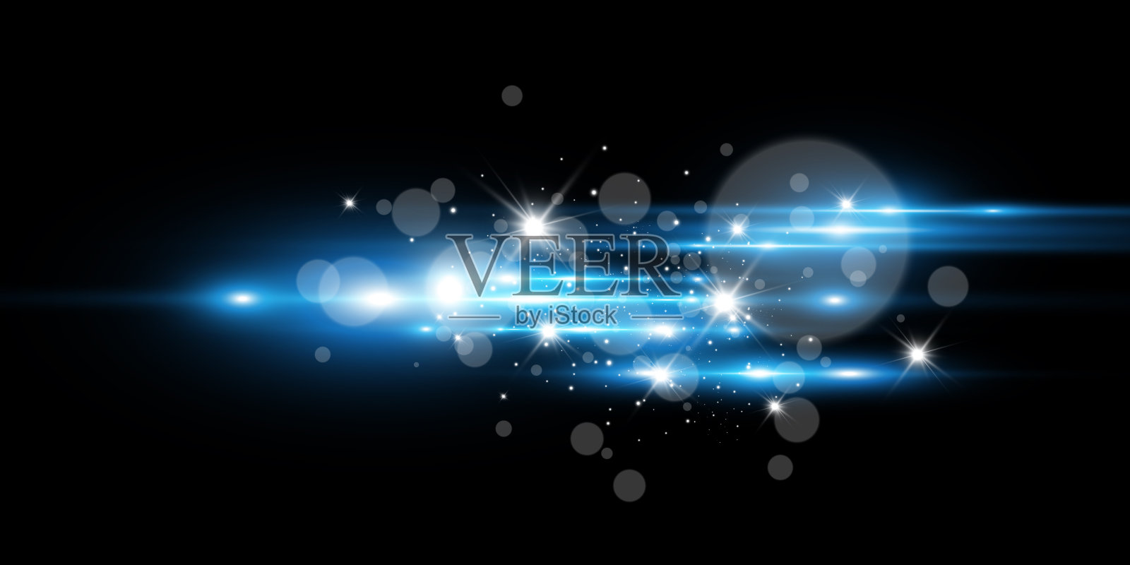 浅蓝色矢量特效。在黑暗的背景上闪耀着美丽明亮的线条。照片摄影图片